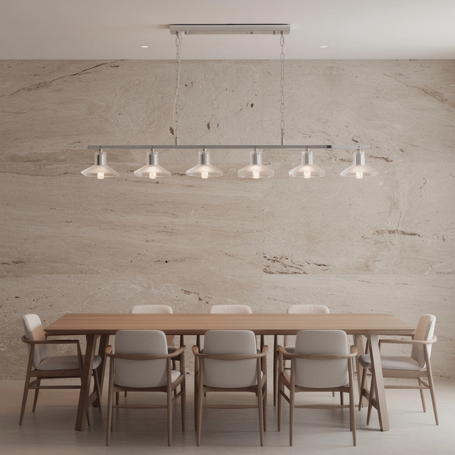 Clear Crystal Linear Pendant Light by Carl 1960s