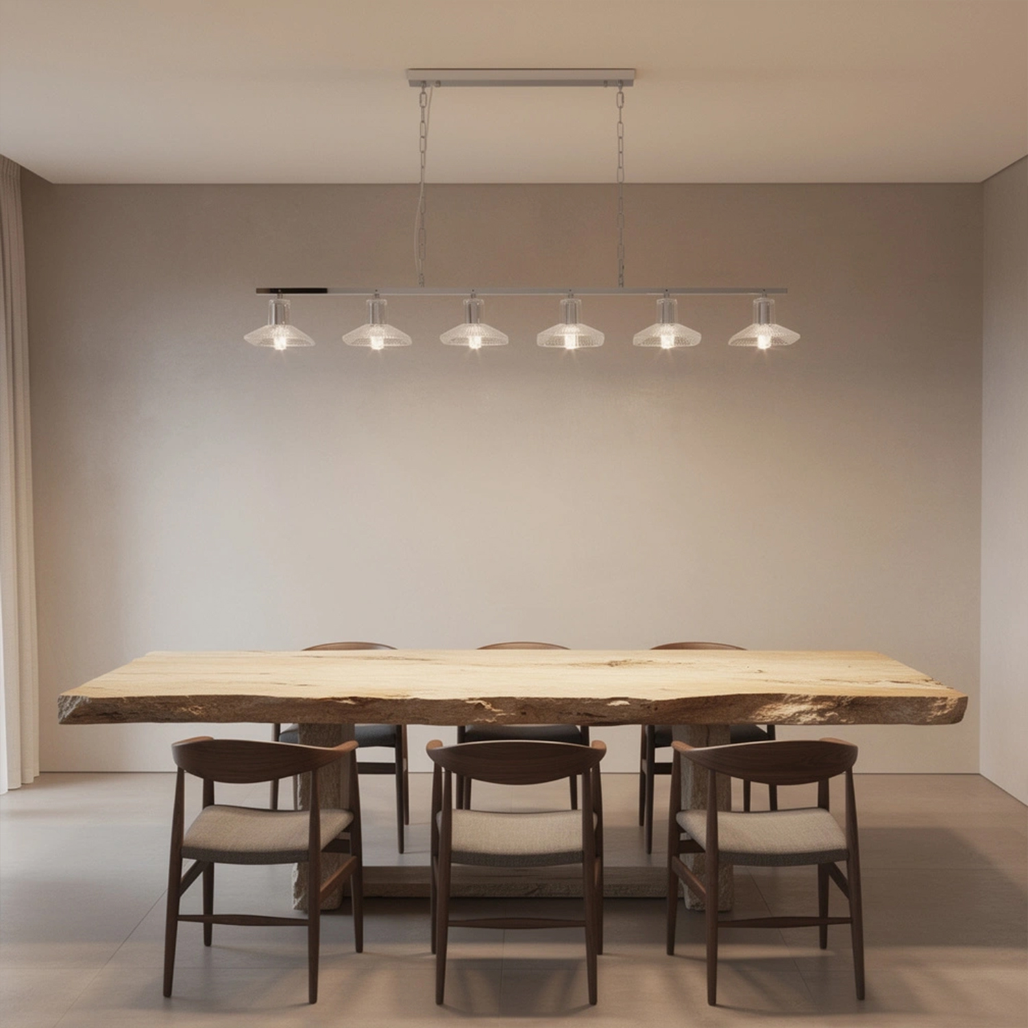 Clear Crystal Linear Pendant Light by Carl 1960s