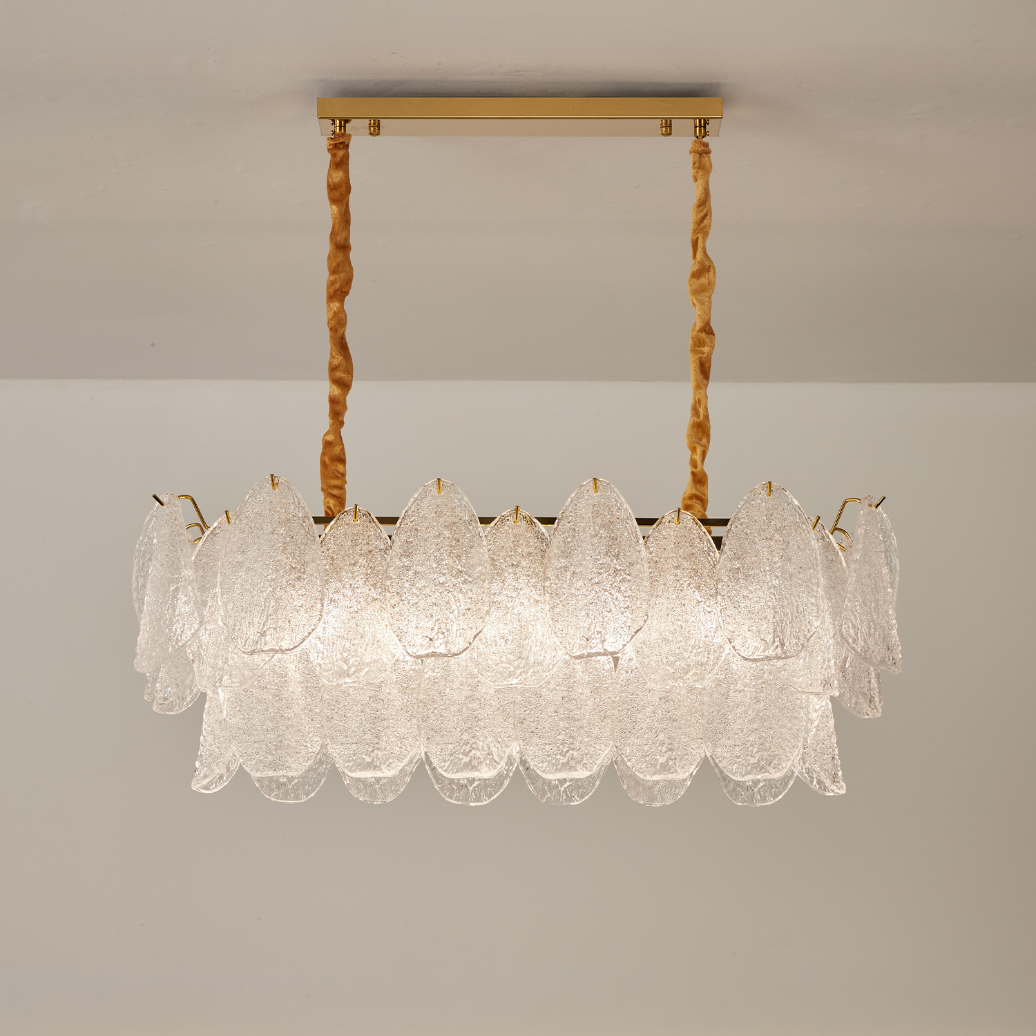 Clear Petal Glass Linear Pendant