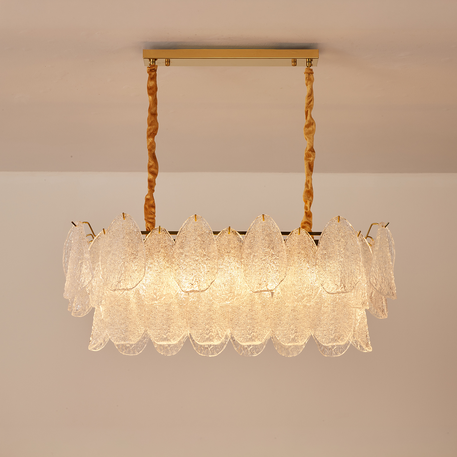 Clear Petal Glass Linear Pendant