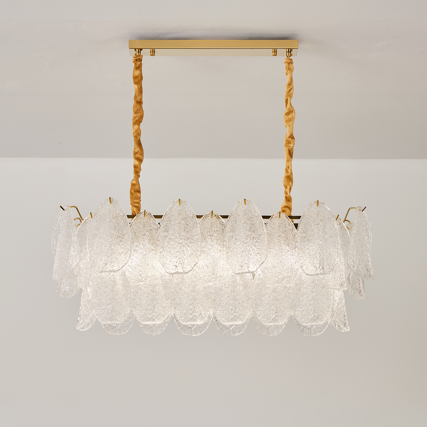 Clear Petal Glass Linear Pendant
