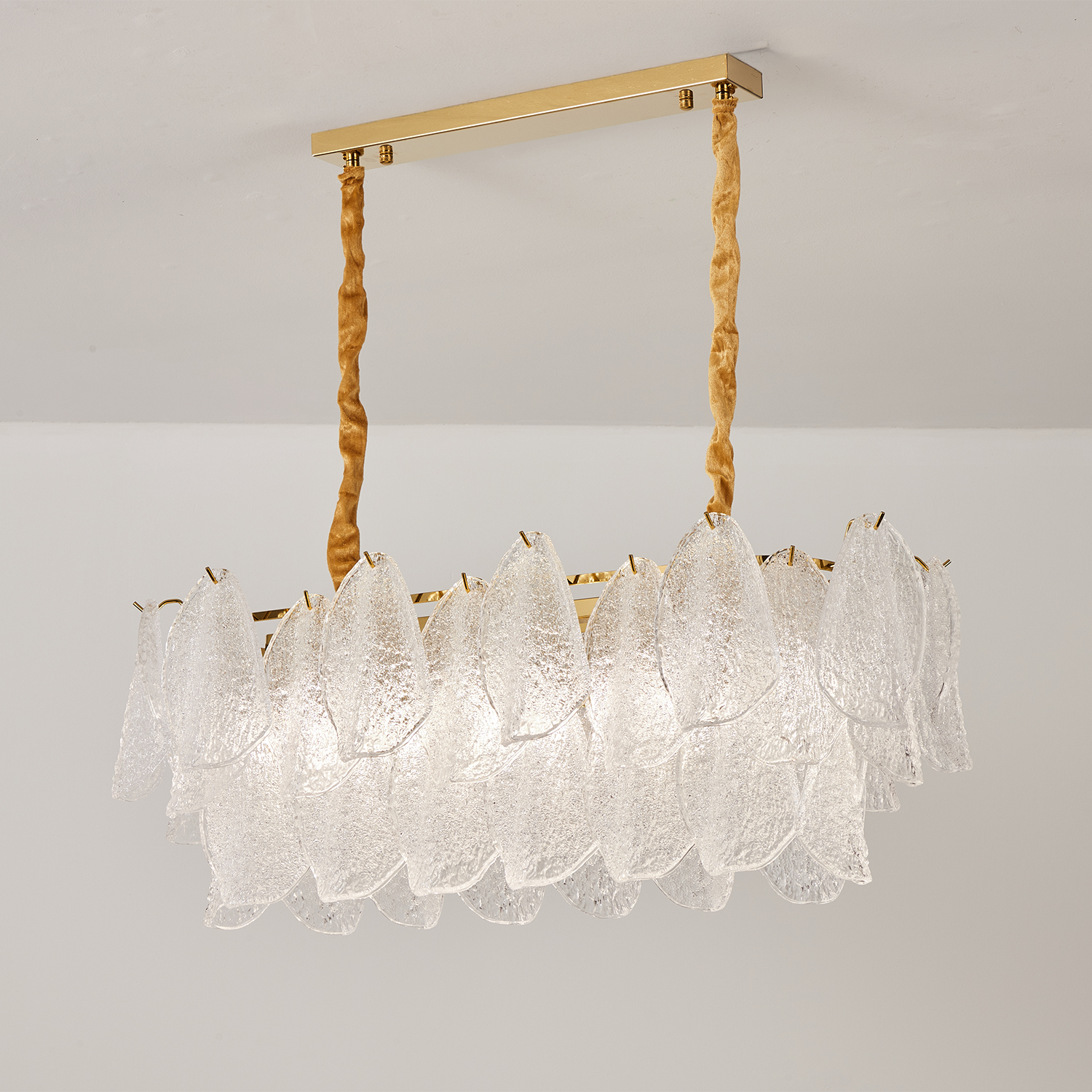 Clear Petal Glass Linear Pendant