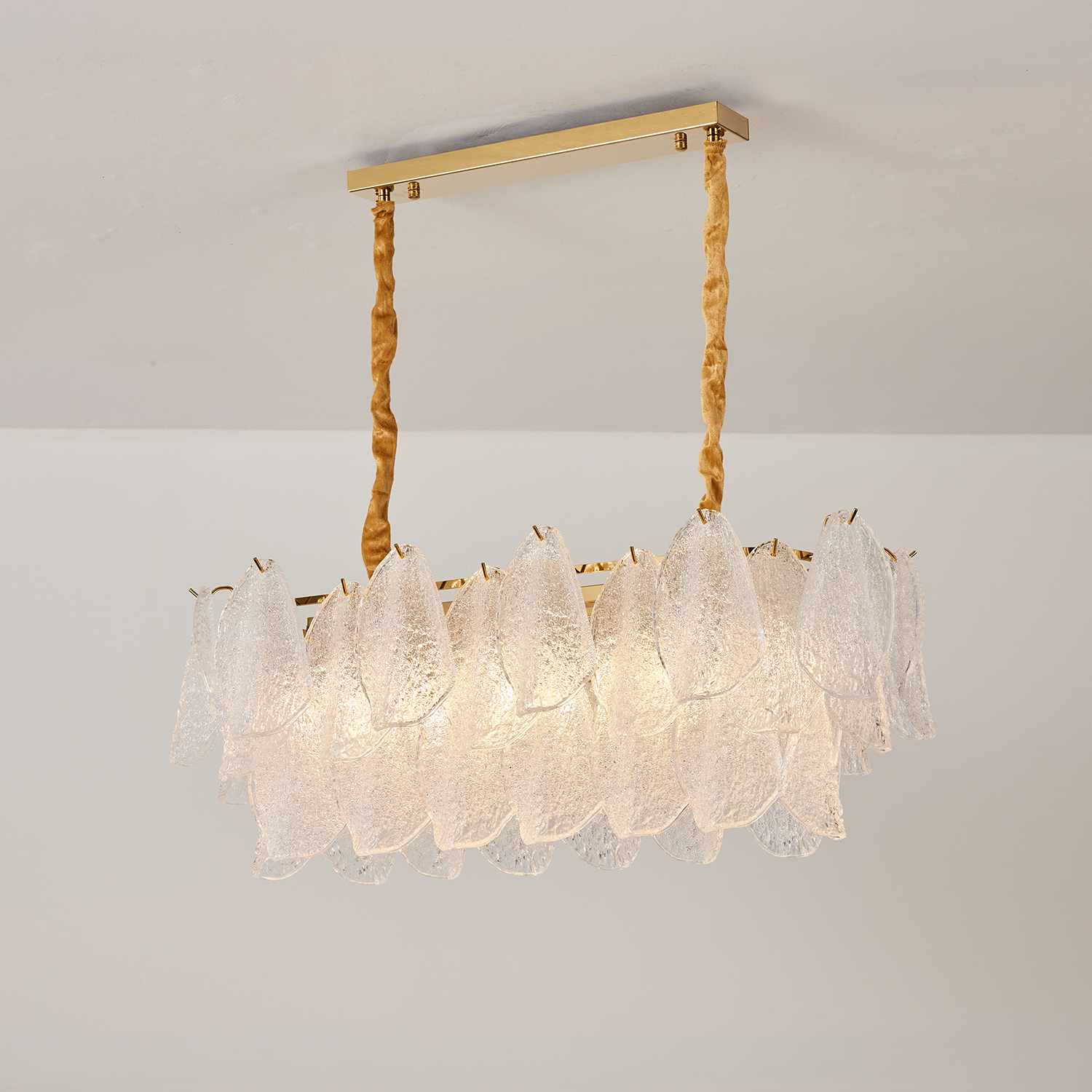 Clear Petal Glass Linear Pendant