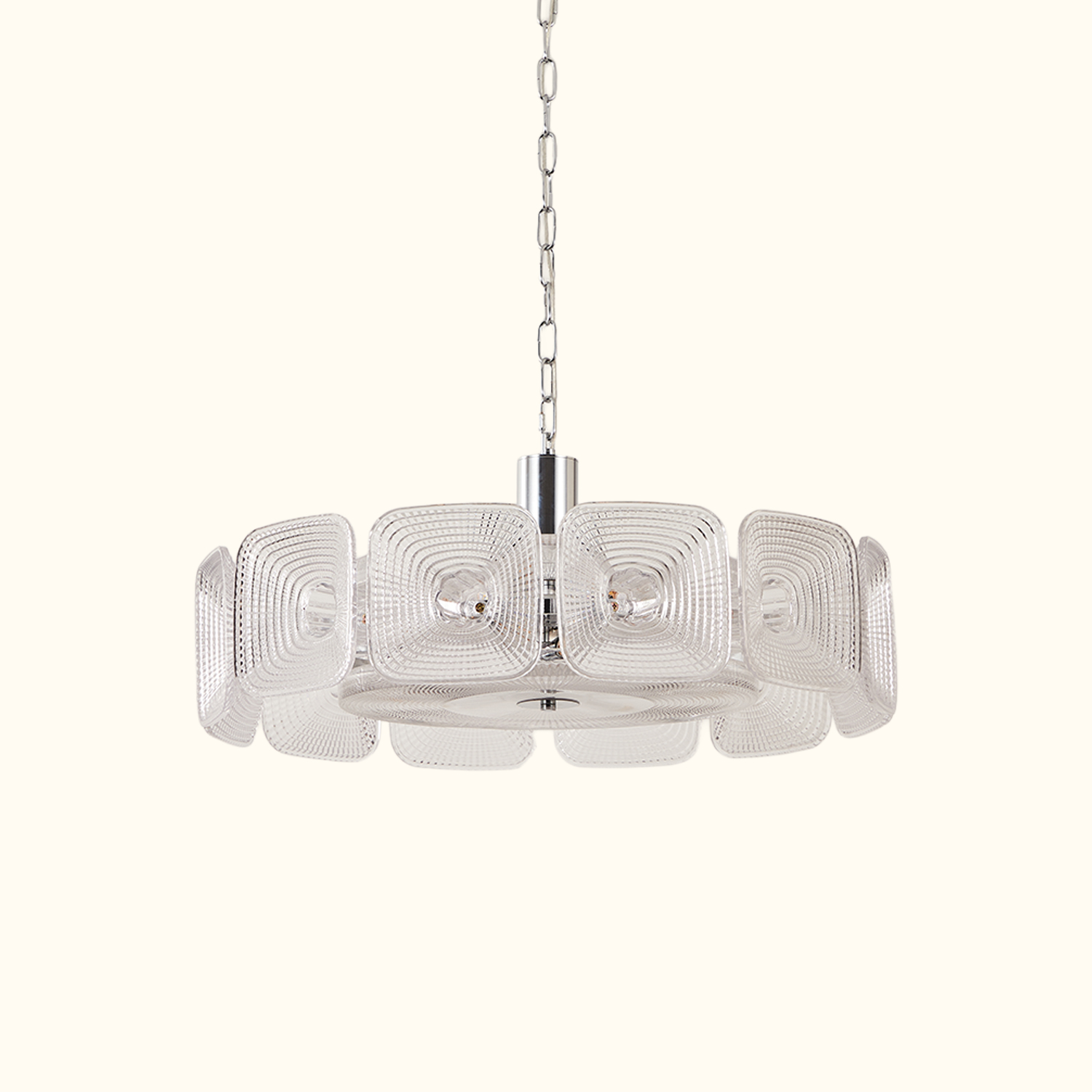 Clear and Green Crystal Pendant Light by Carl 1960s