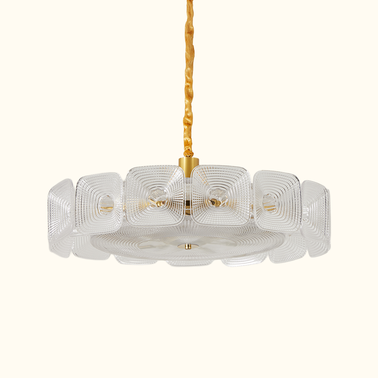 Clear and Green Crystal Pendant Light by Carl 1960s