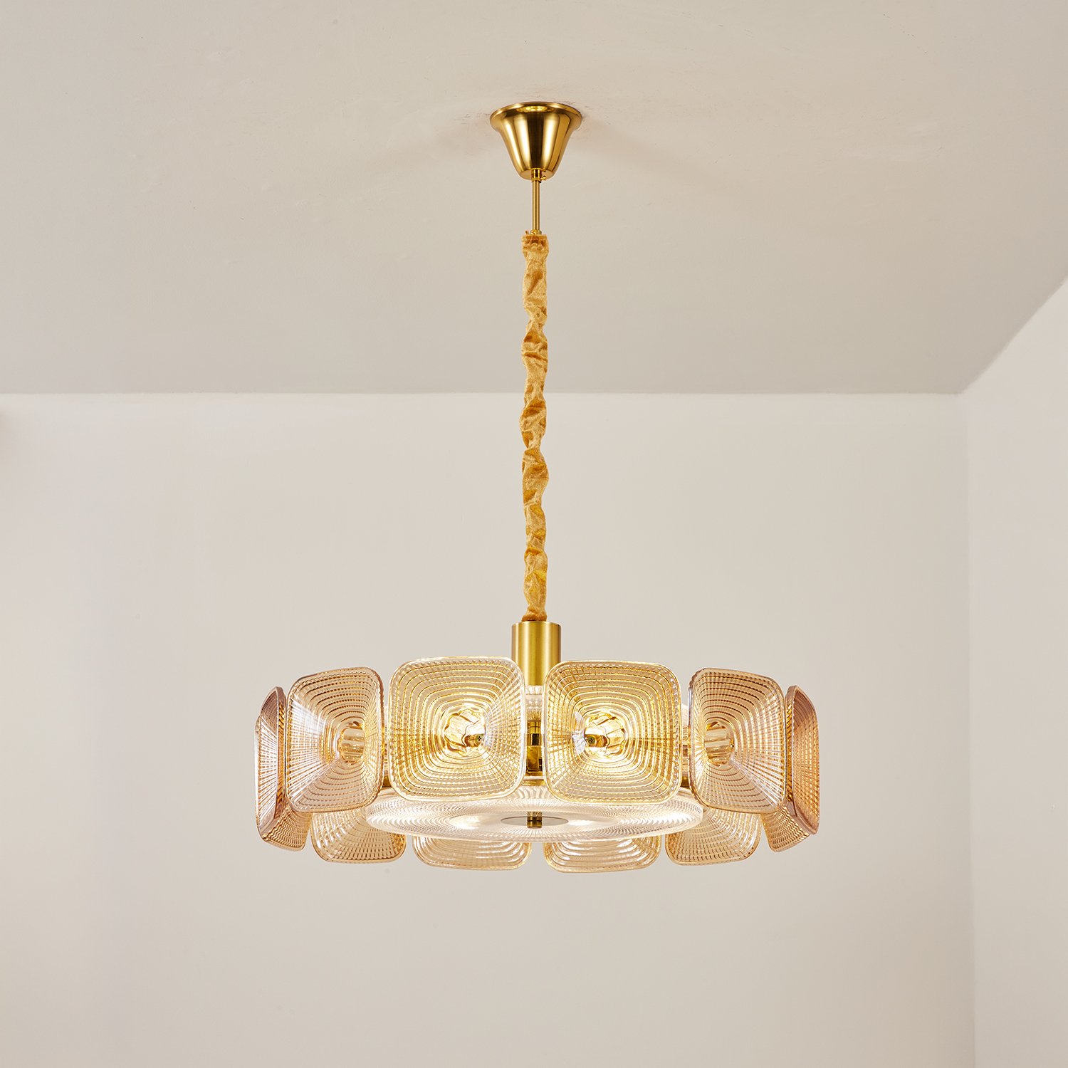 Clear and Green Crystal Pendant Light by Carl 1960s