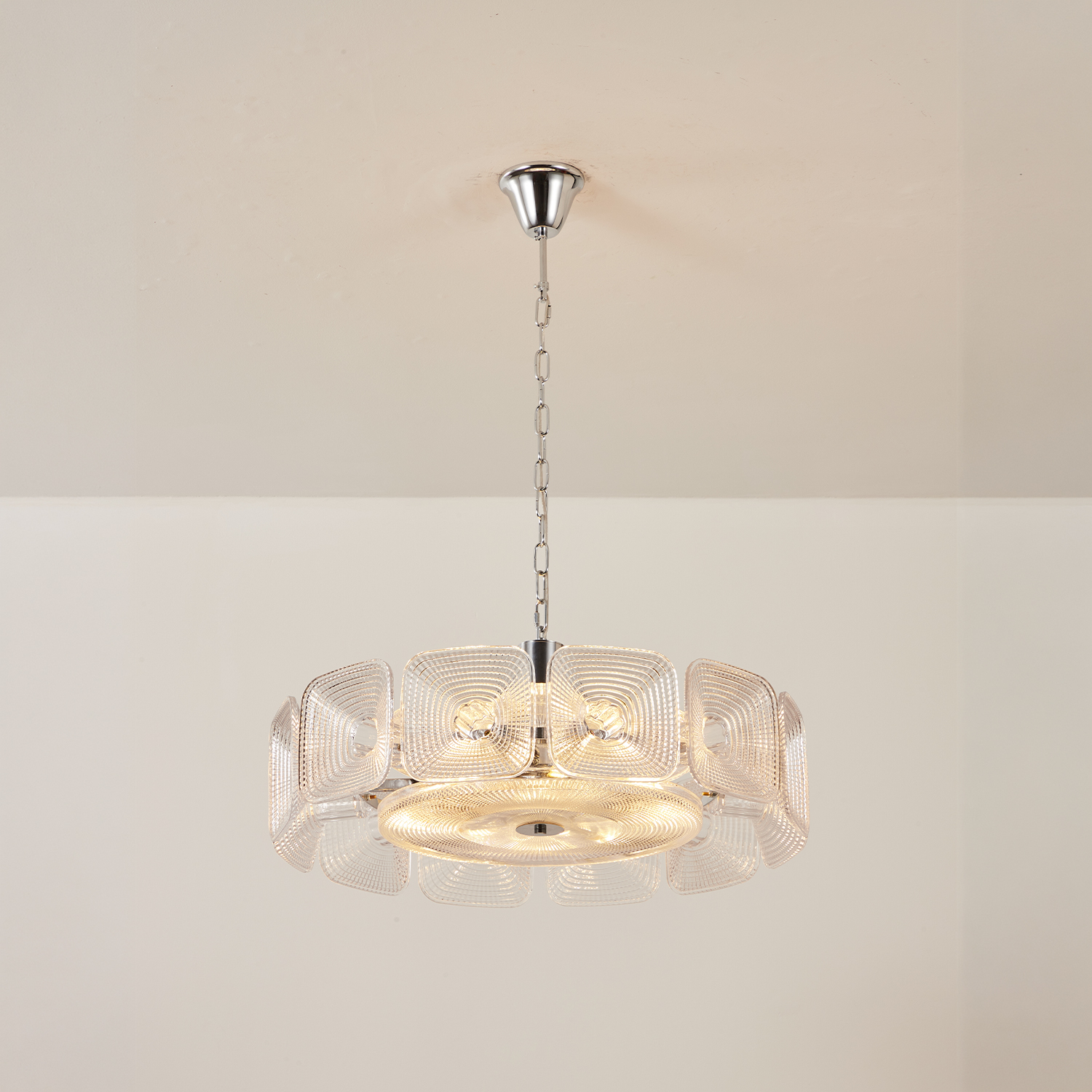 Clear and Green Crystal Pendant Light by Carl 1960s