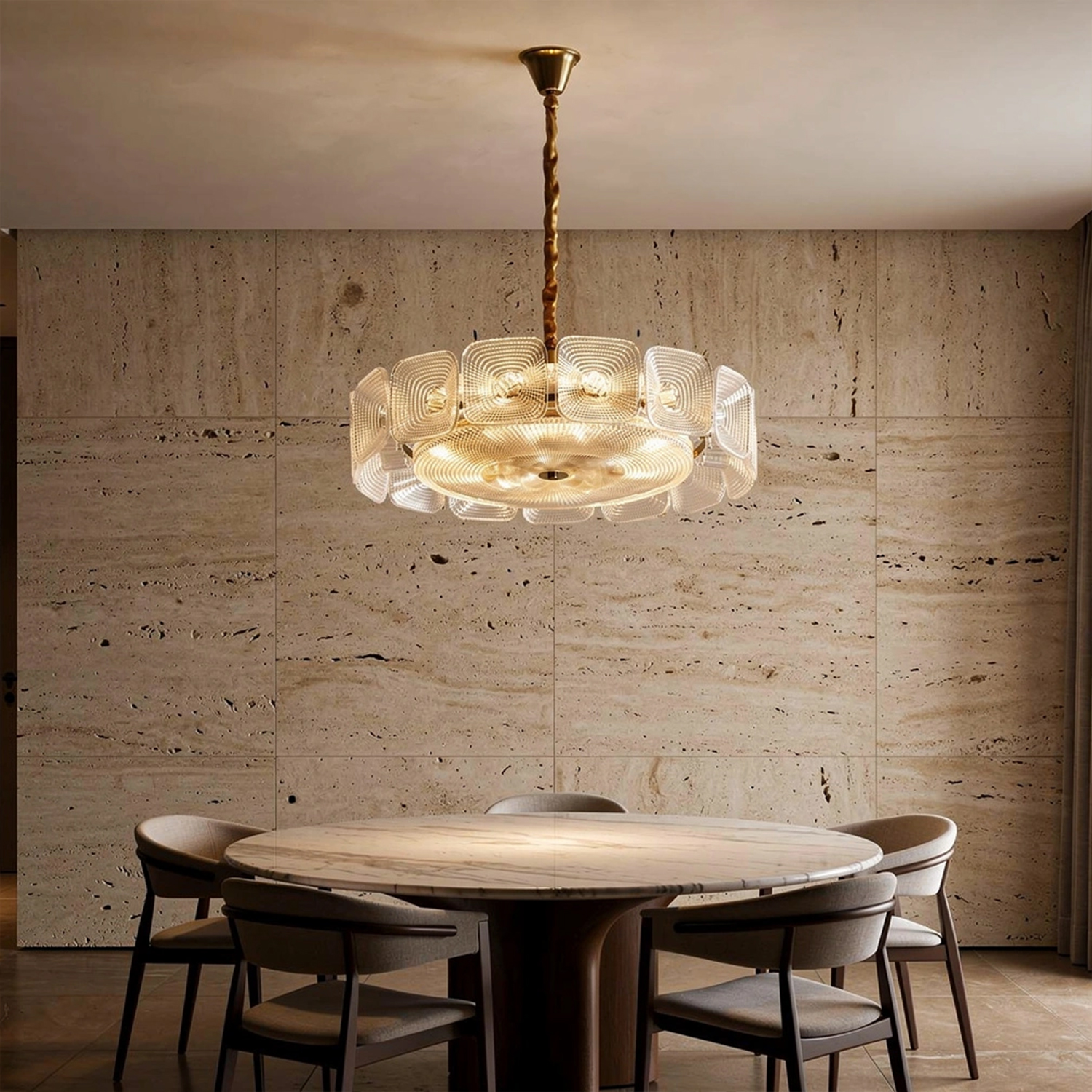 Clear and Green Crystal Pendant Light by Carl 1960s
