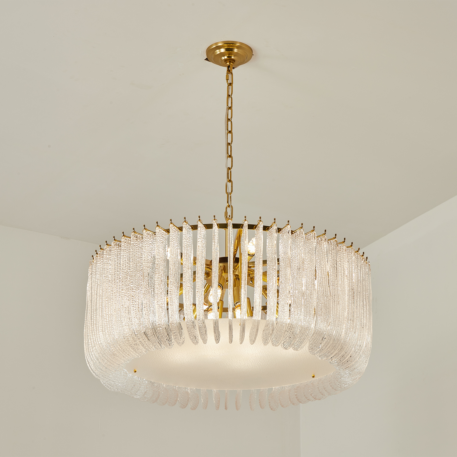 Contemporary Murano Style Glass Chandelier
