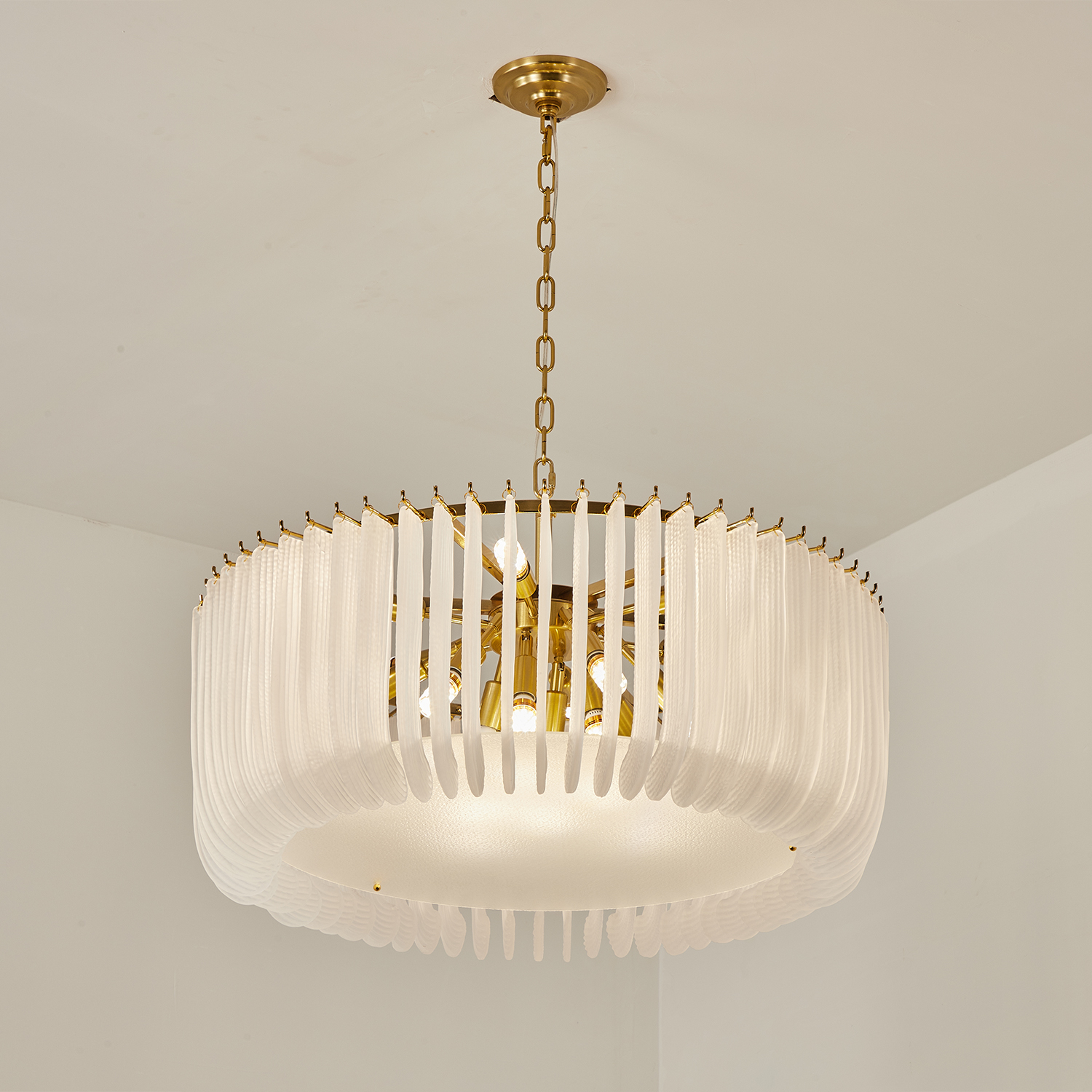 Contemporary Murano Style Glass Chandelier