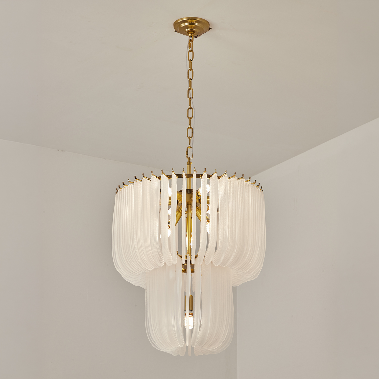 Contemporary Murano Style Glass Chandelier