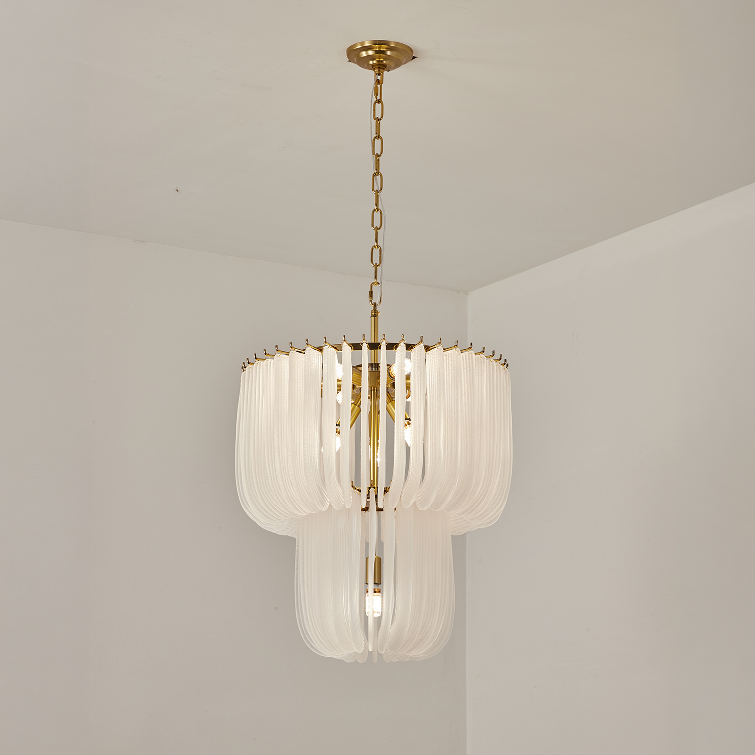 Contemporary Murano Style Glass Chandelier