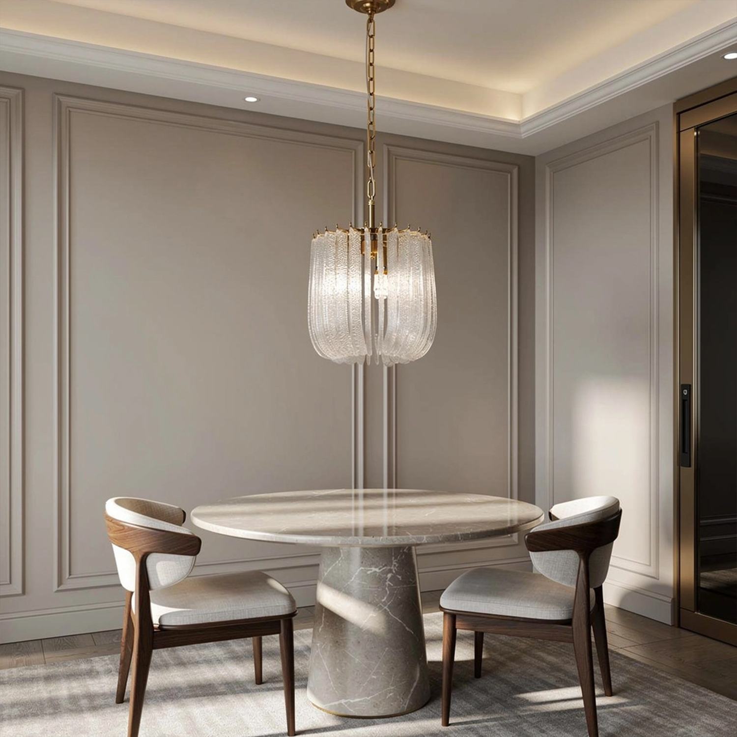 Contemporary Murano Style Glass Chandelier