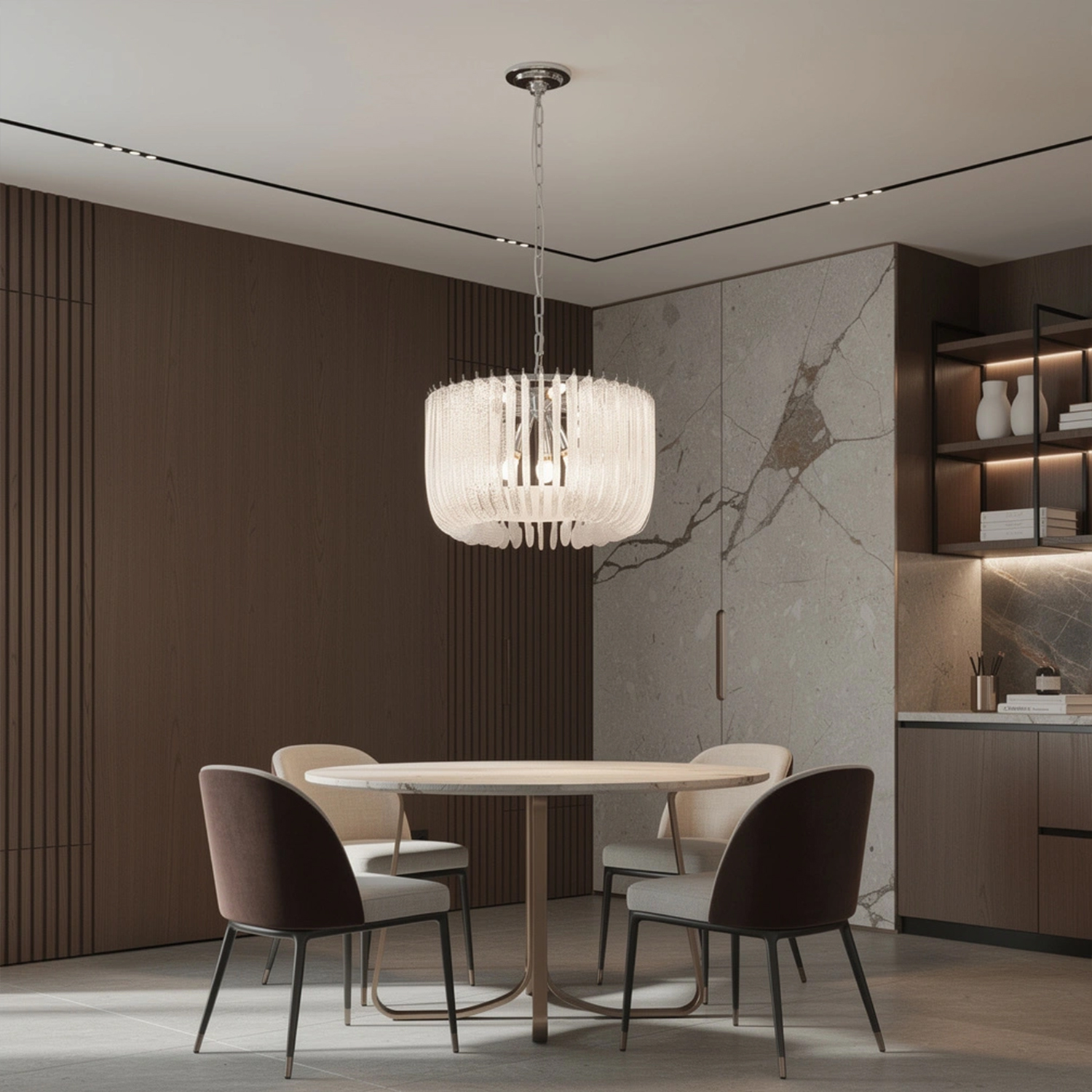 Contemporary Murano Style Glass Chandelier
