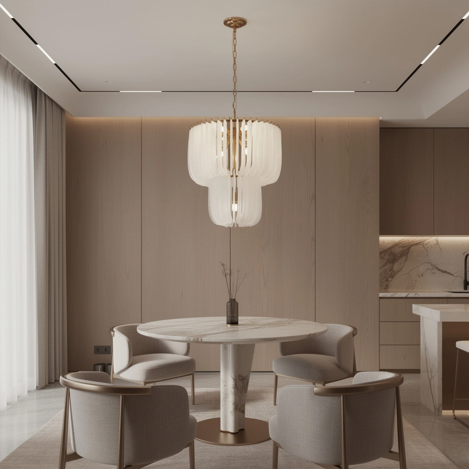 Contemporary Murano Style Glass Chandelier