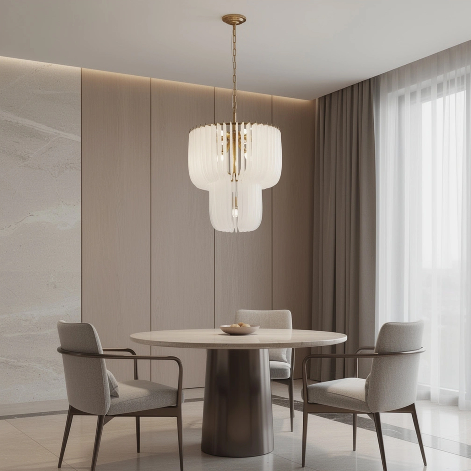 Contemporary Murano Style Glass Chandelier