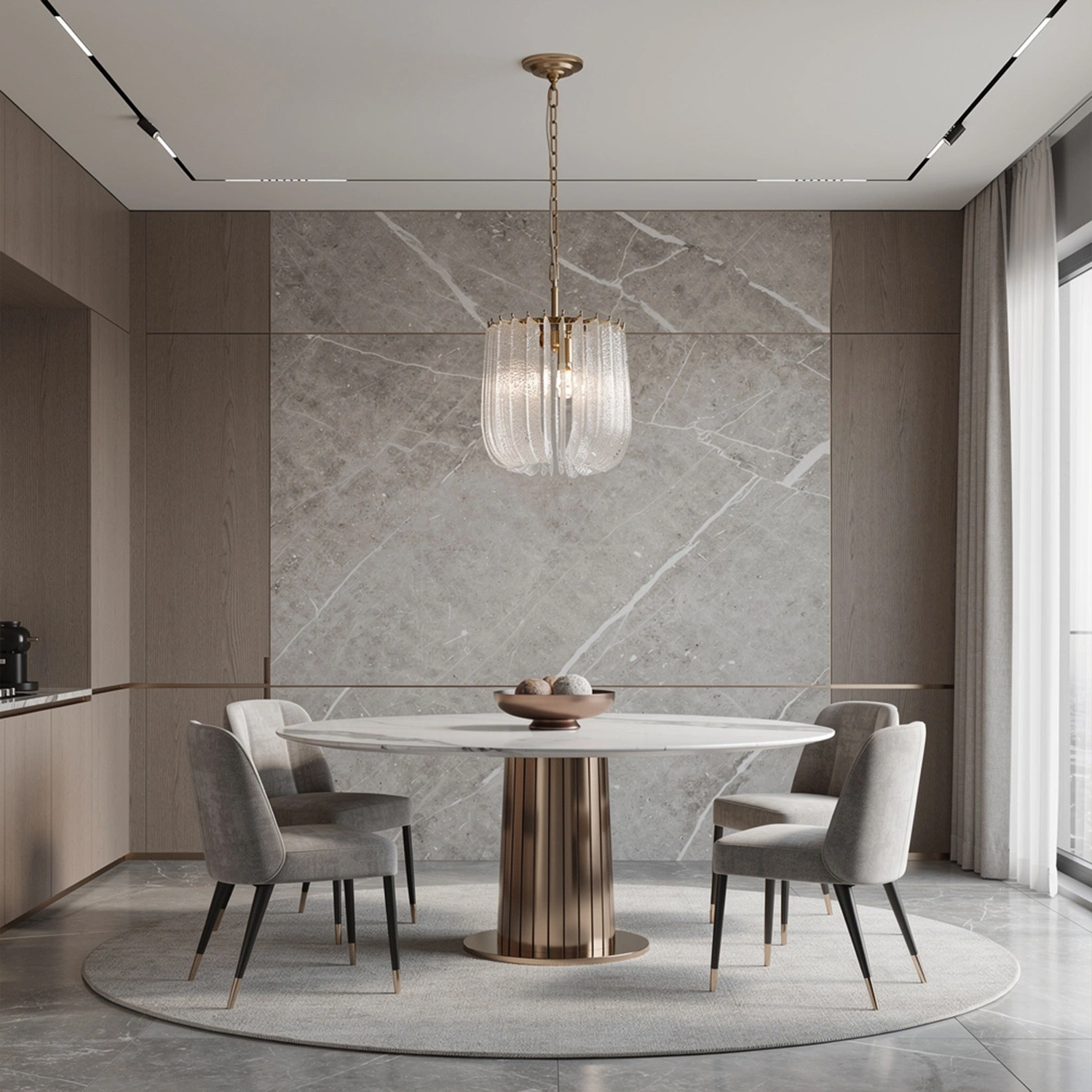 Contemporary Murano Style Glass Chandelier