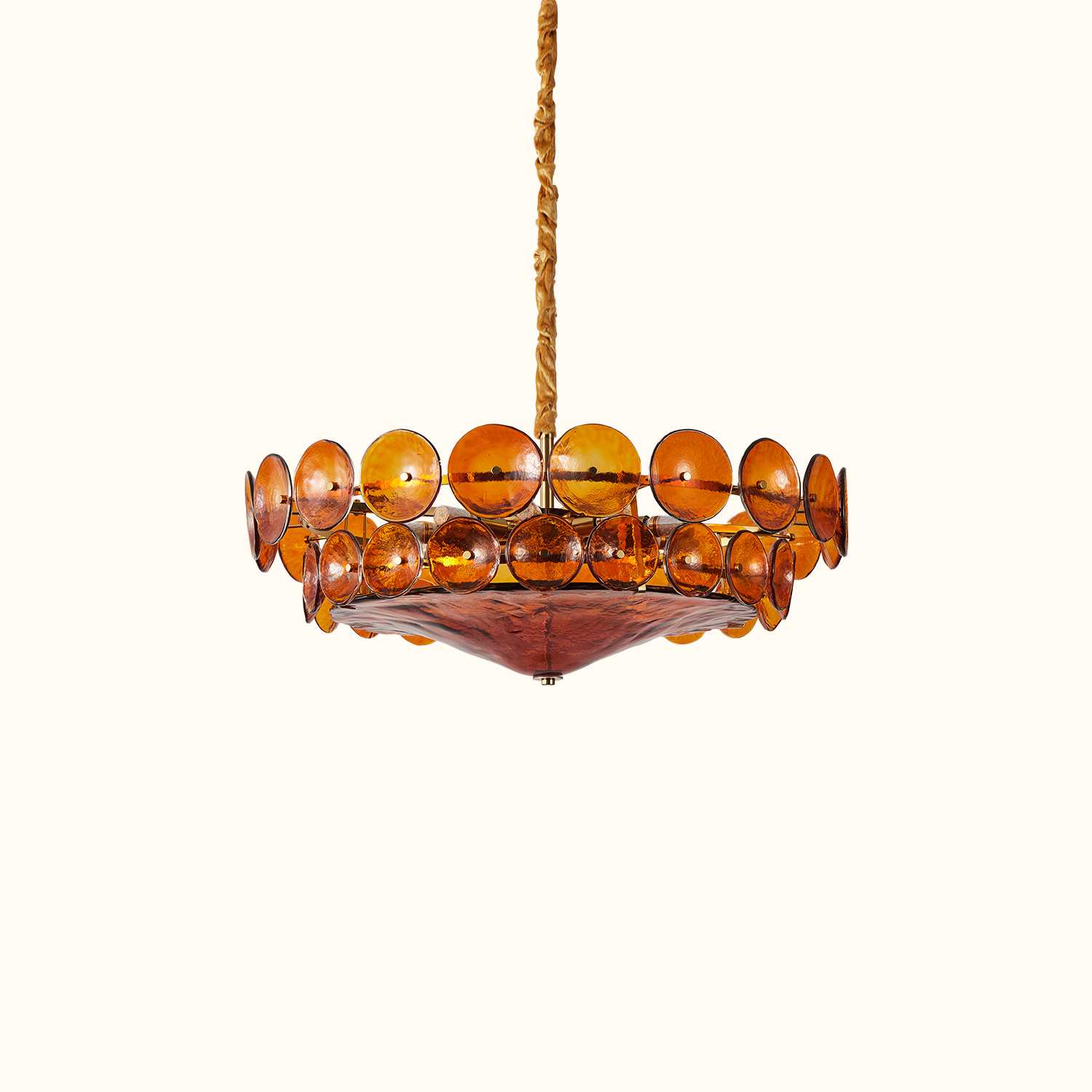 Corolla Red Murano Glass Chandelier