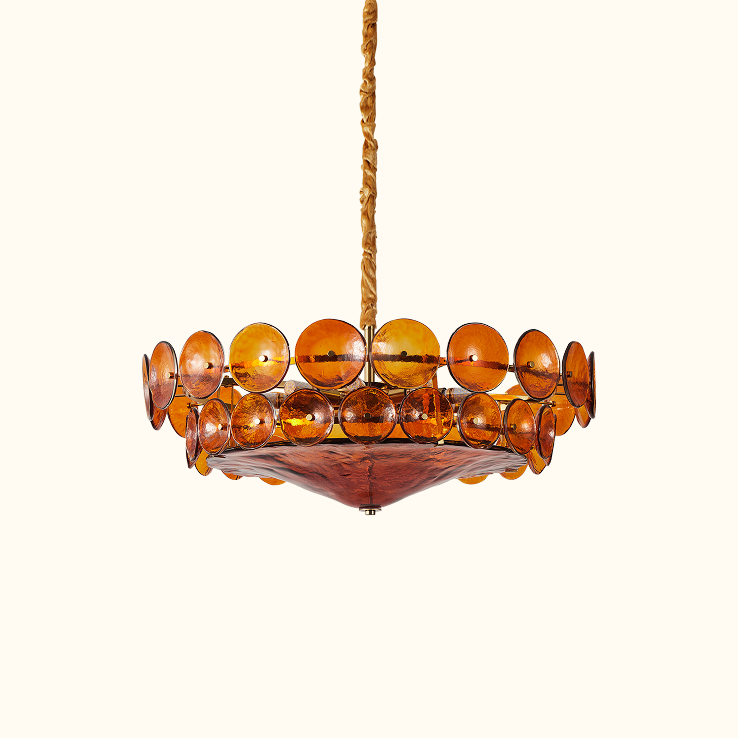 Corolla Red Murano Glass Chandelier