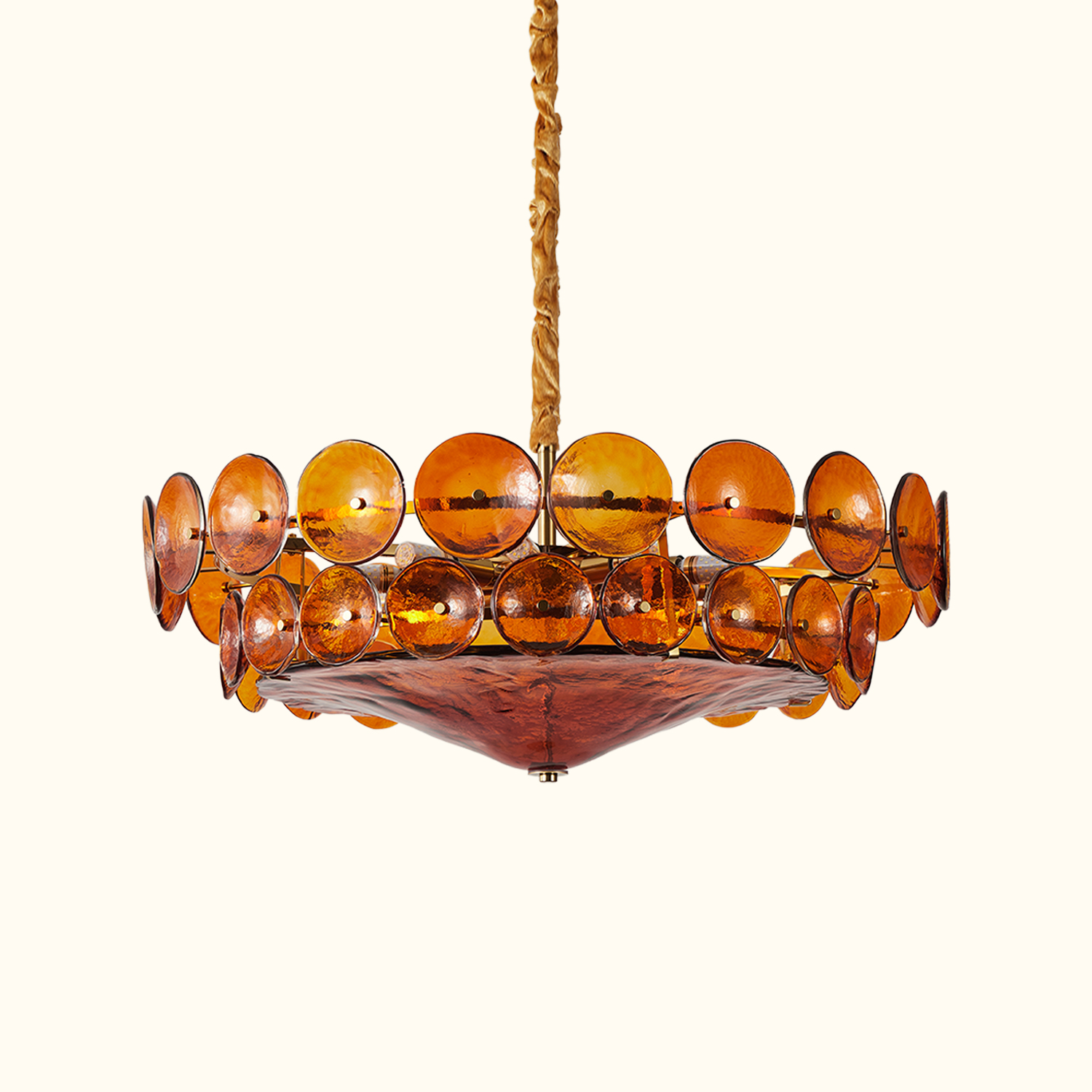 Corolla Red Murano Glass Chandelier
