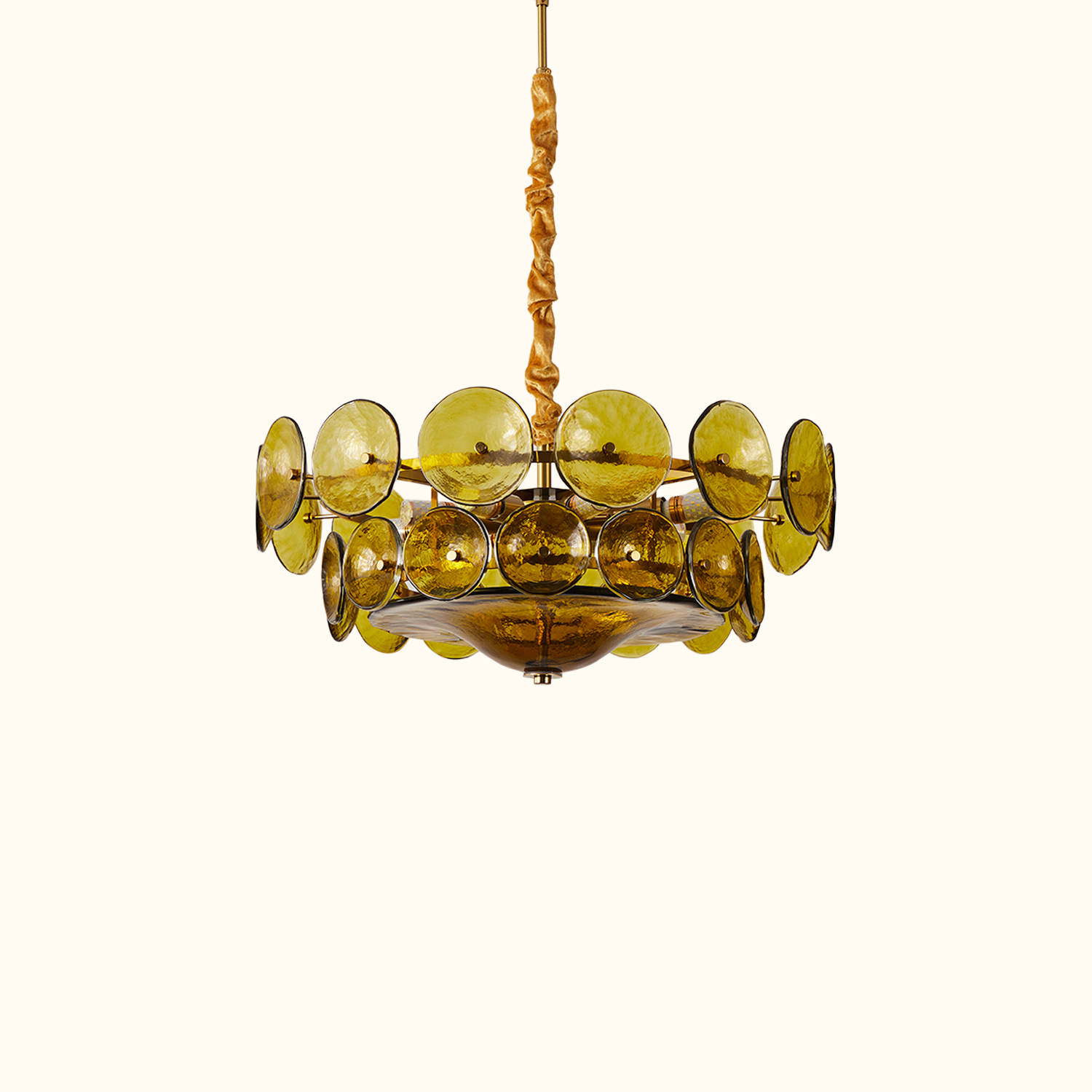 Corolla Green Murano Glass Chandelier