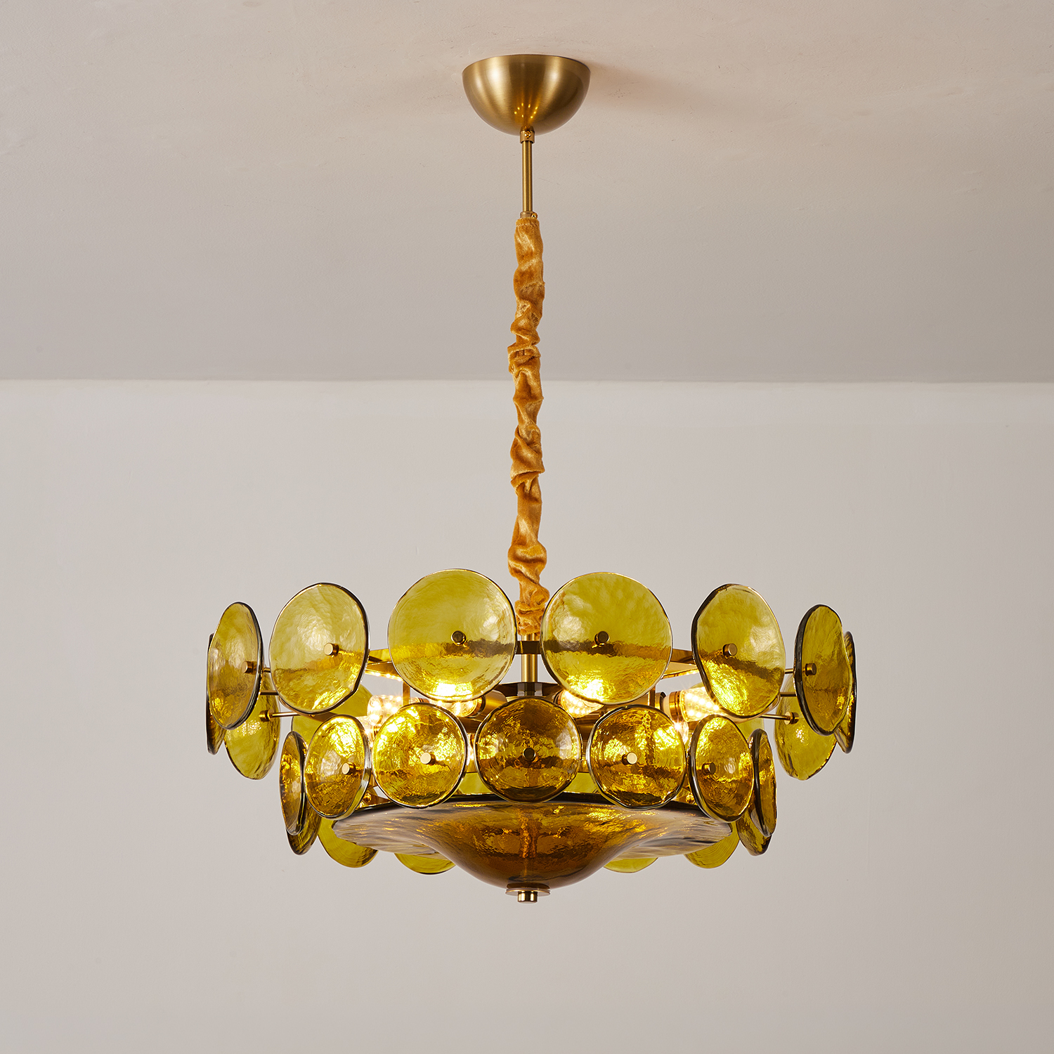 Corolla Green Murano Glass Chandelier