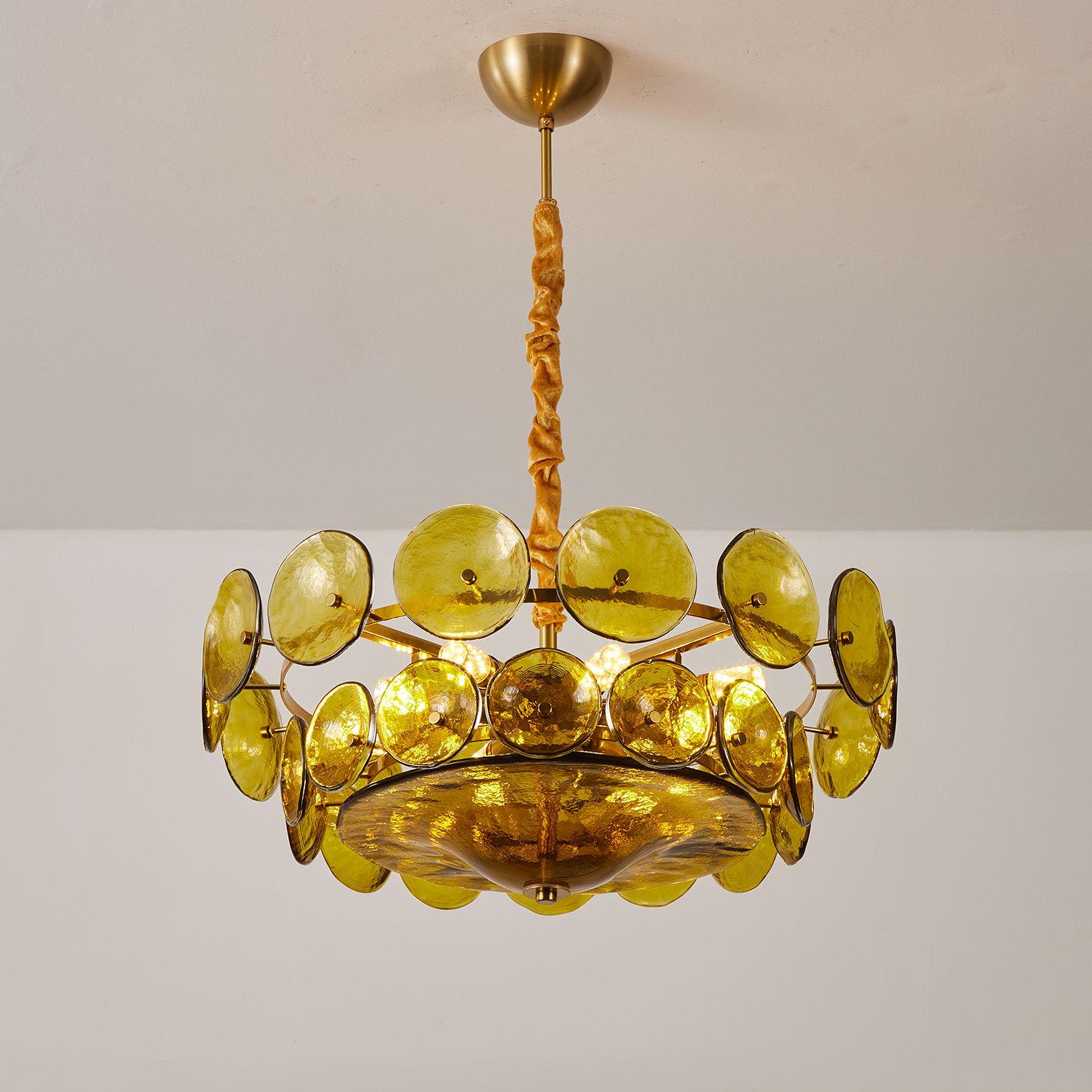 Corolla Green Murano Glass Chandelier
