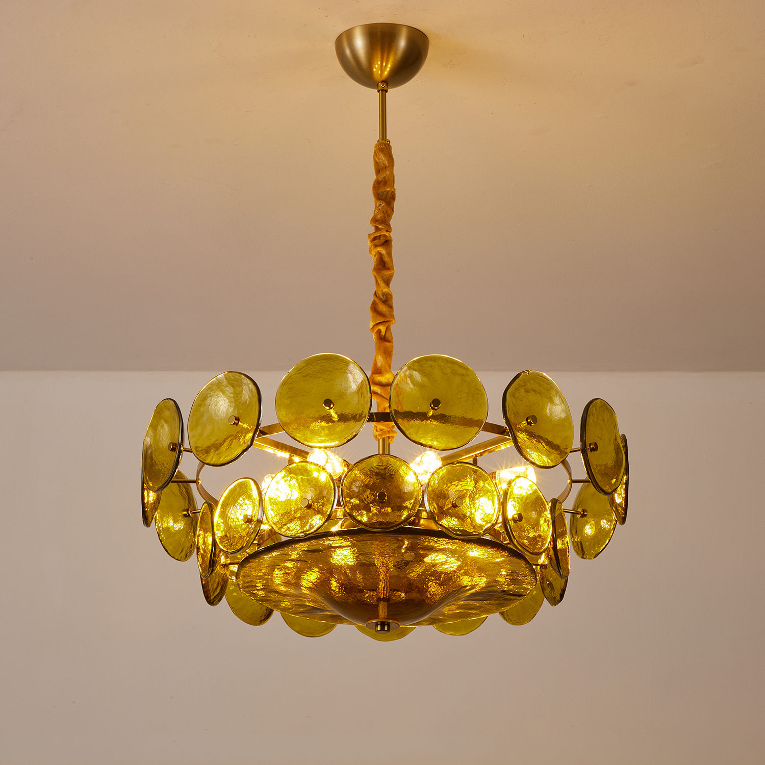 Corolla Green Murano Glass Chandelier