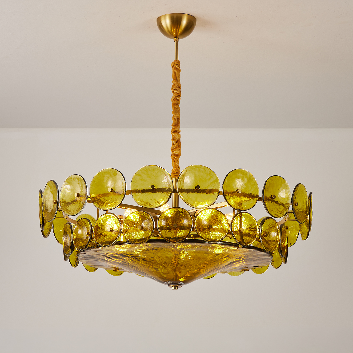 Corolla Green Murano Glass Chandelier