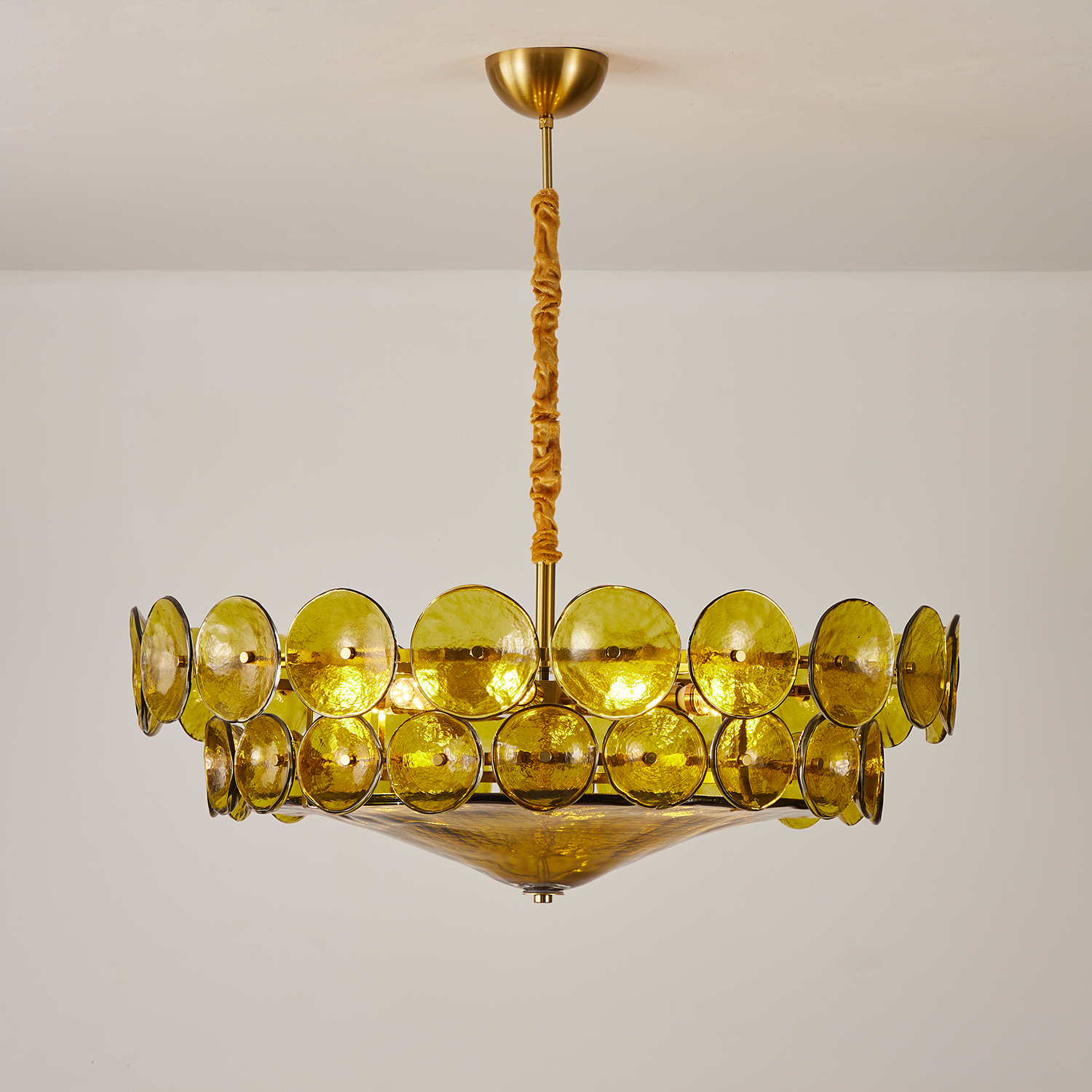 Corolla Green Murano Glass Chandelier