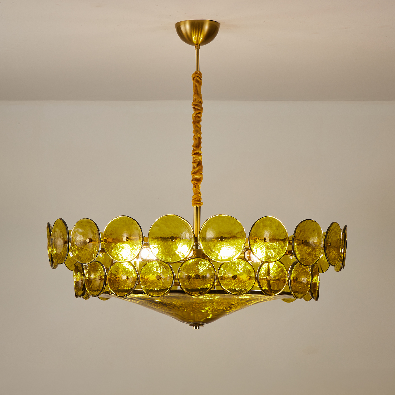 Corolla Green Murano Glass Chandelier