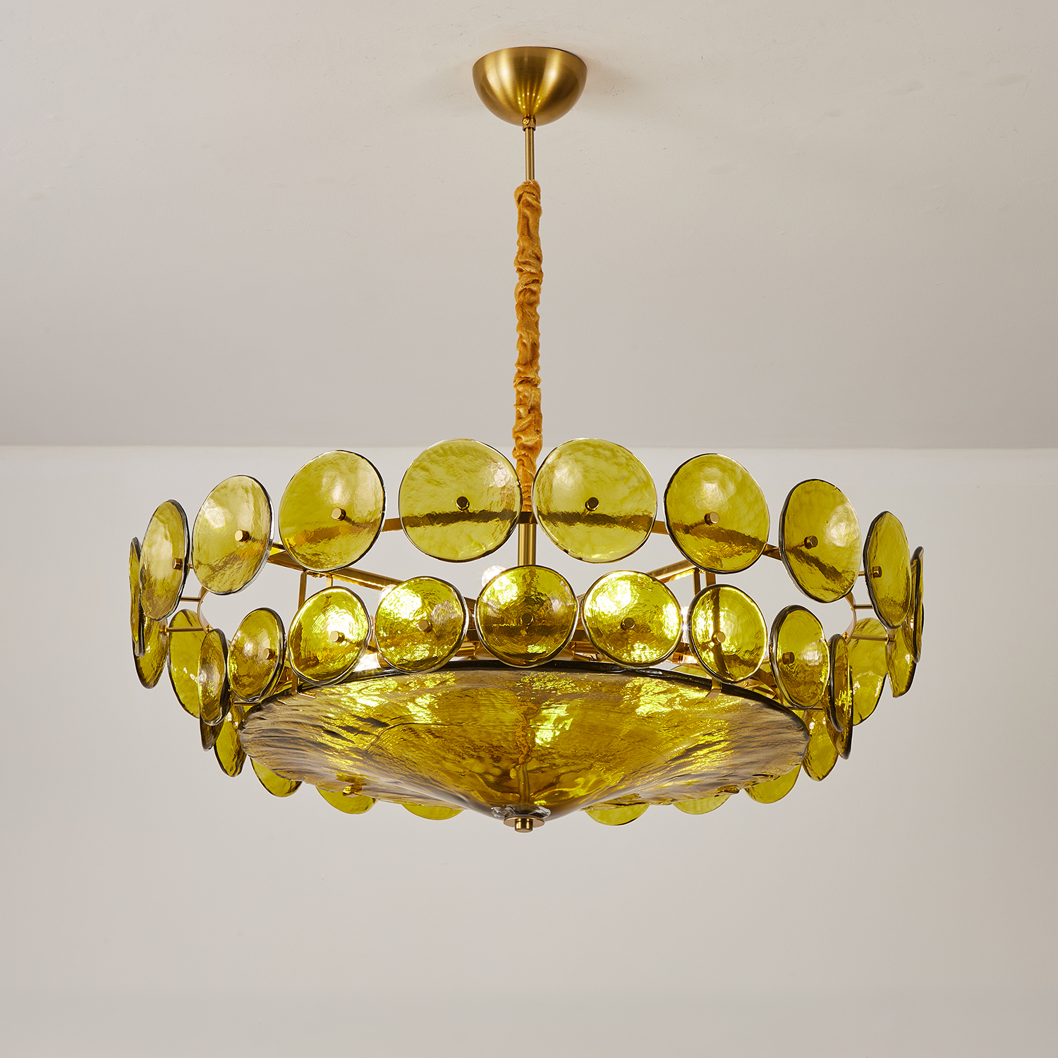 Corolla Green Murano Glass Chandelier
