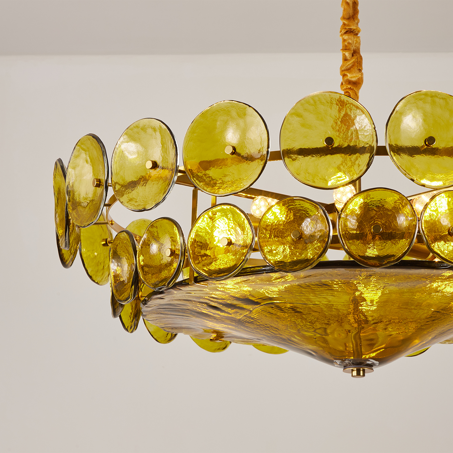Corolla Green Murano Glass Chandelier