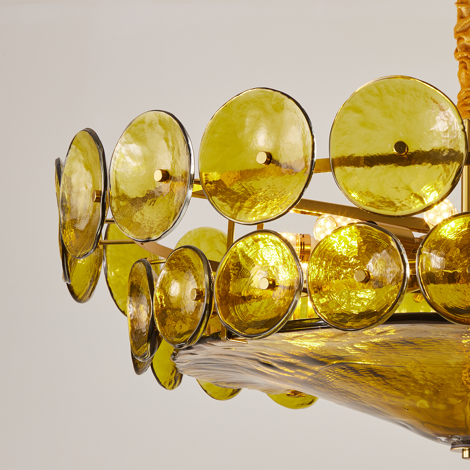 Corolla Green Murano Glass Chandelier