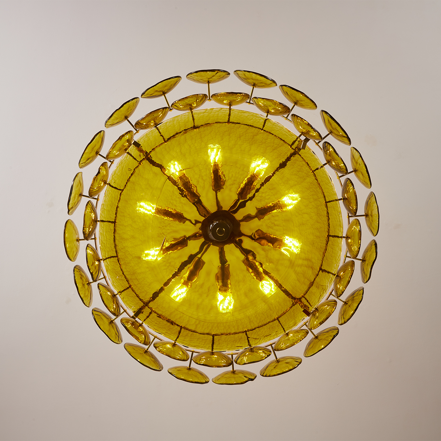 Corolla Green Murano Glass Chandelier