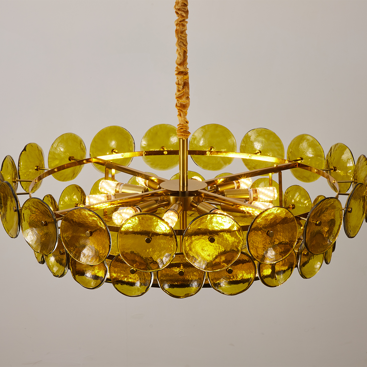 Corolla Green Murano Glass Chandelier