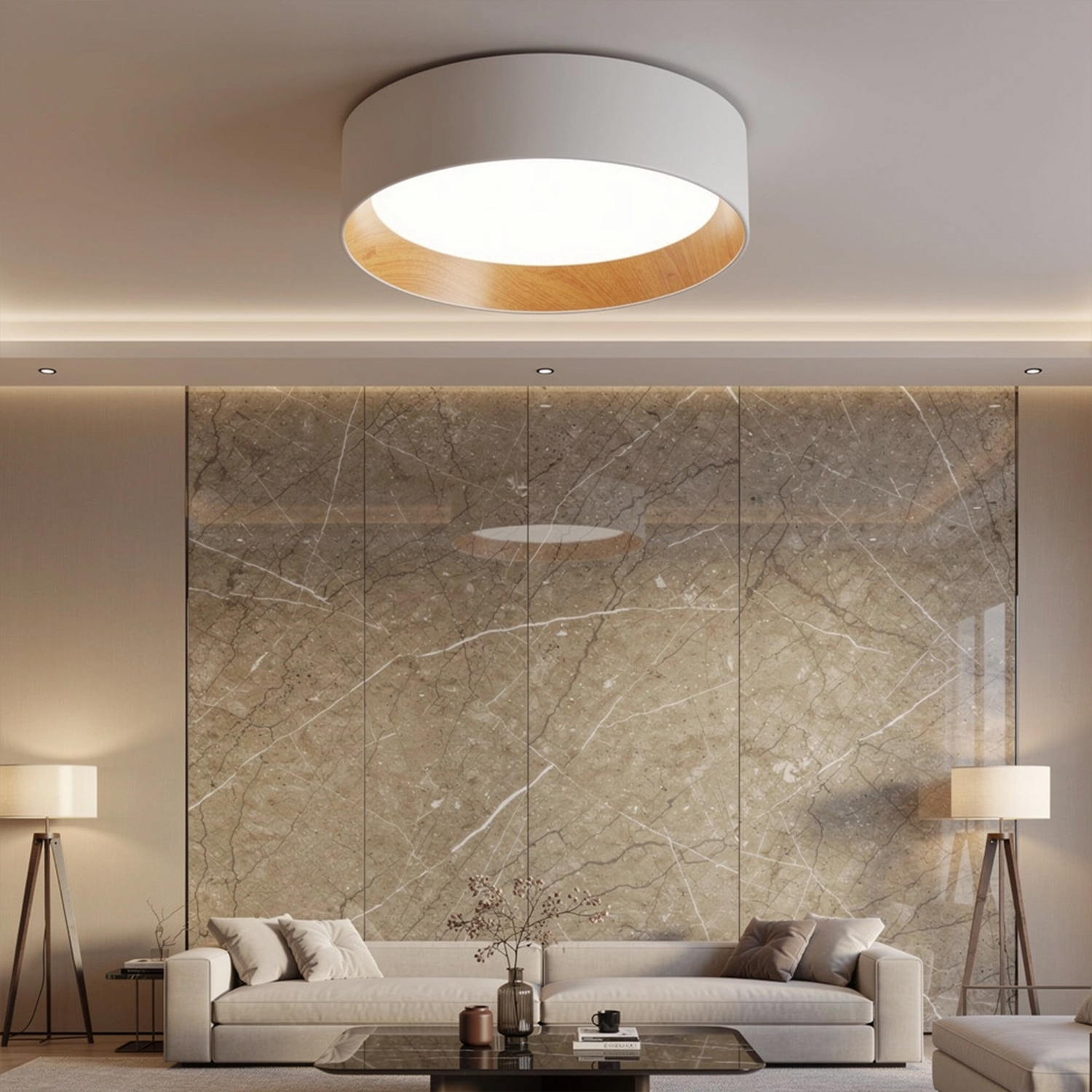 Duo Wood Ceiling Light