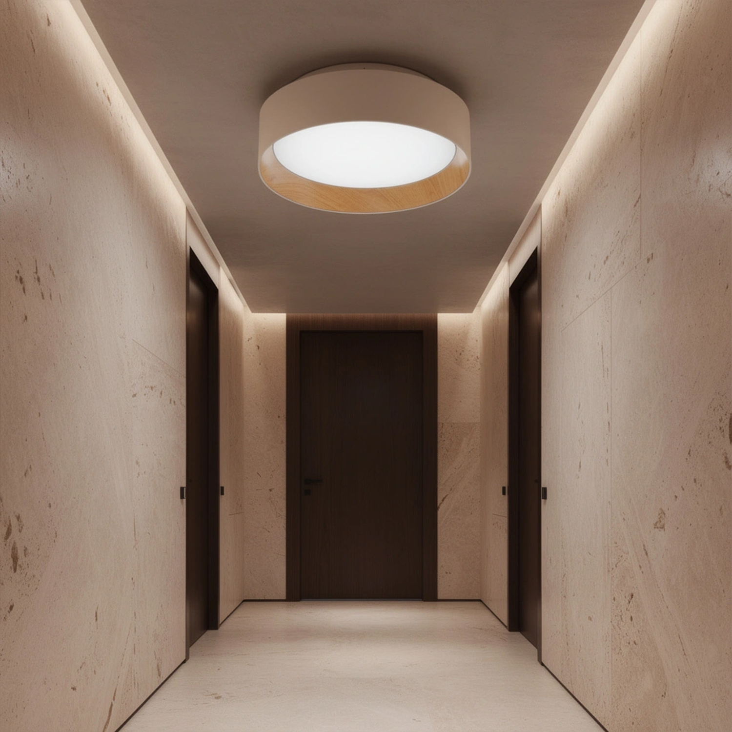 Duo Wood Ceiling Light
