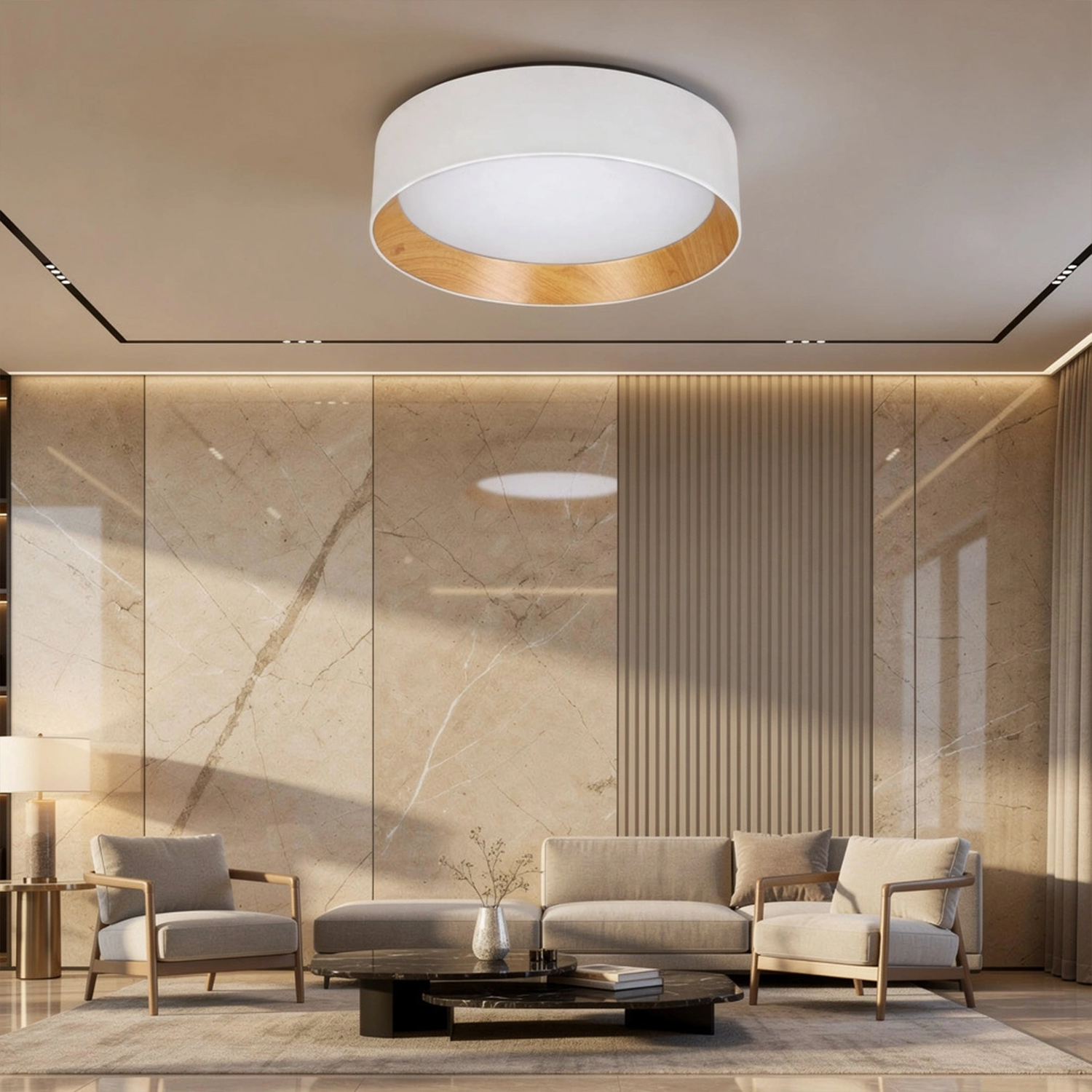 Duo Wood Ceiling Light