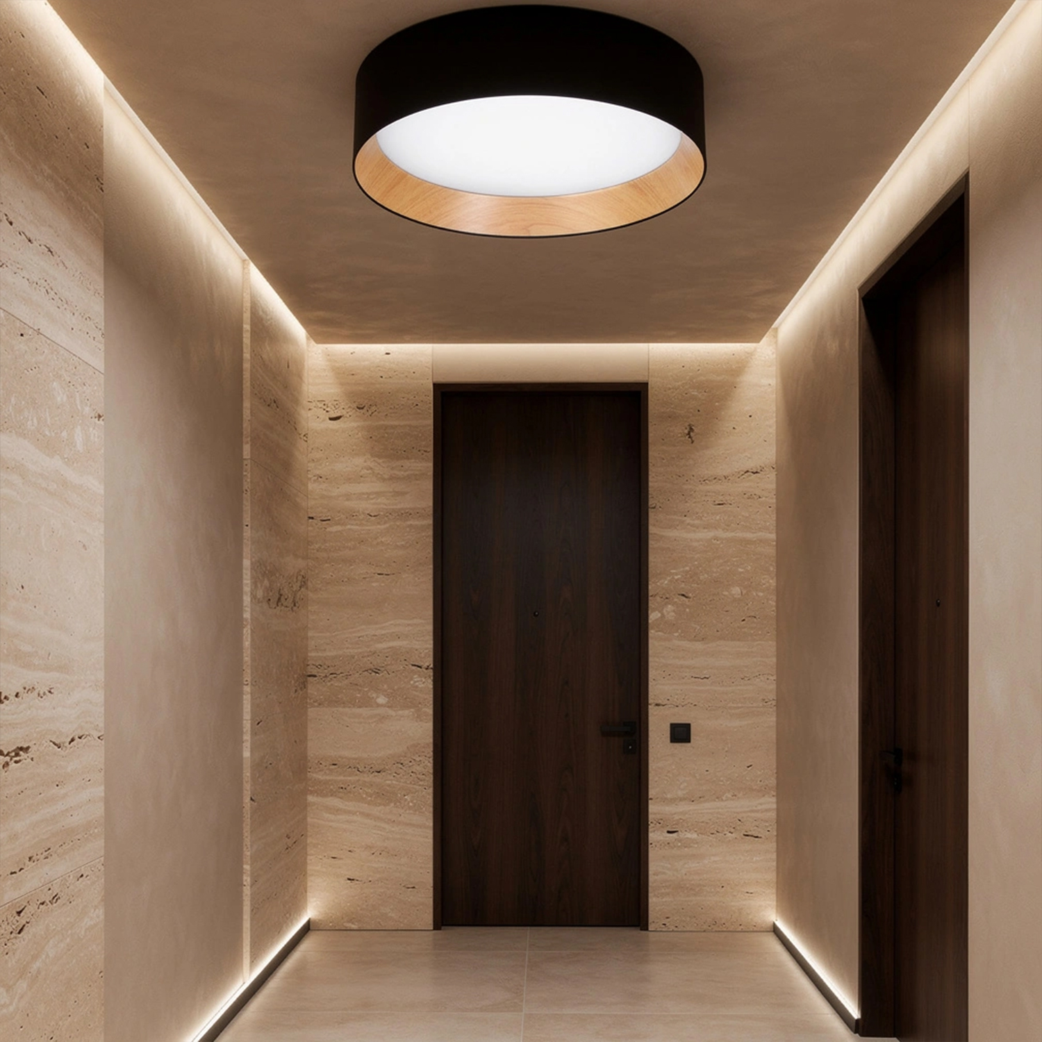 Duo Wood Ceiling Light