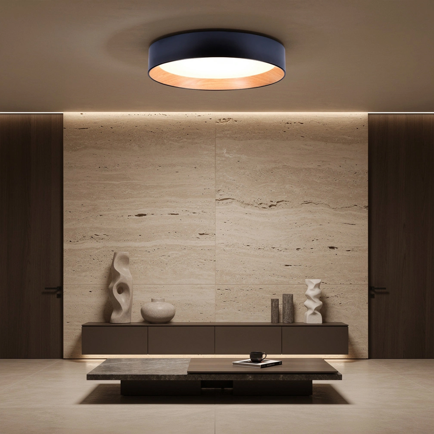 Duo Wood Ceiling Light