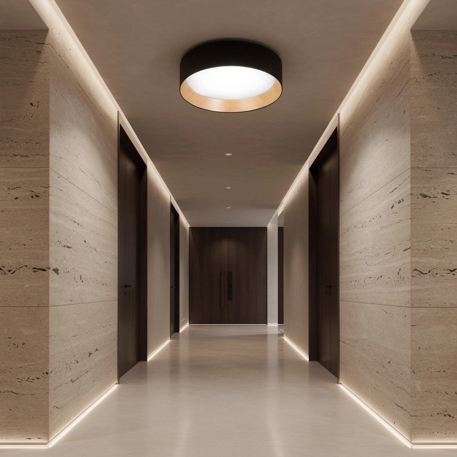 Duo Wood Ceiling Light