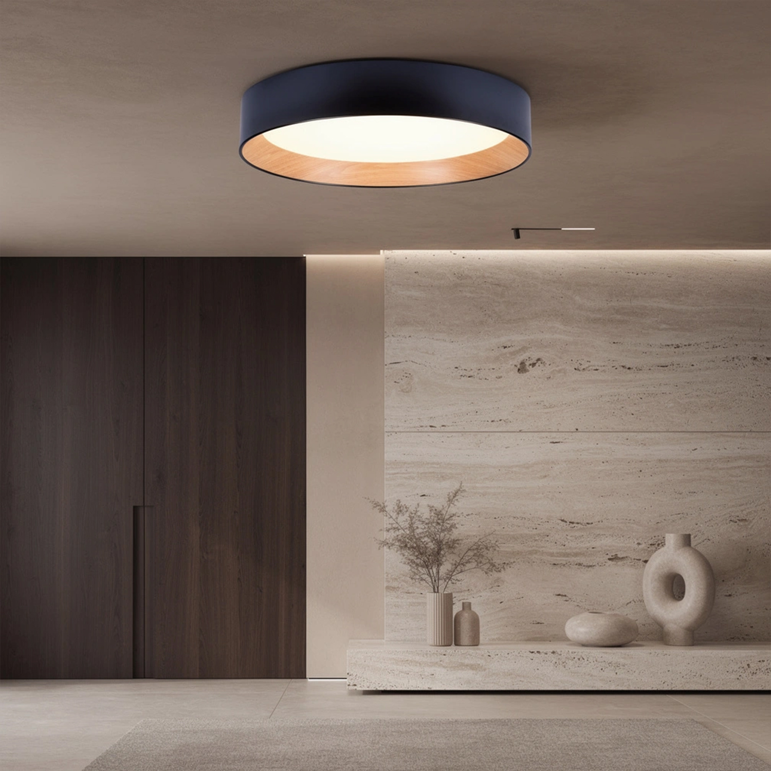 Duo Wood Ceiling Light