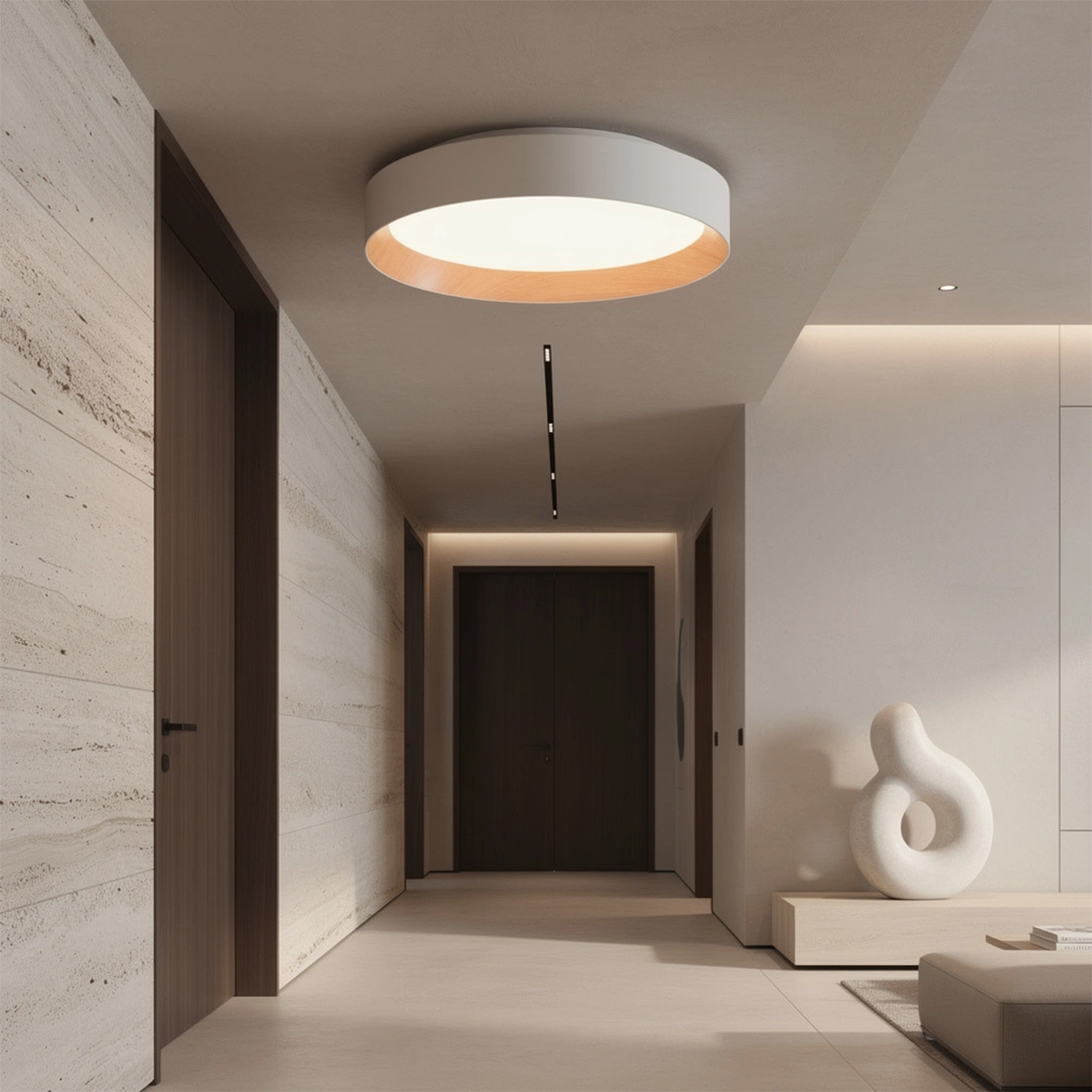 Duo Wood Ceiling Light