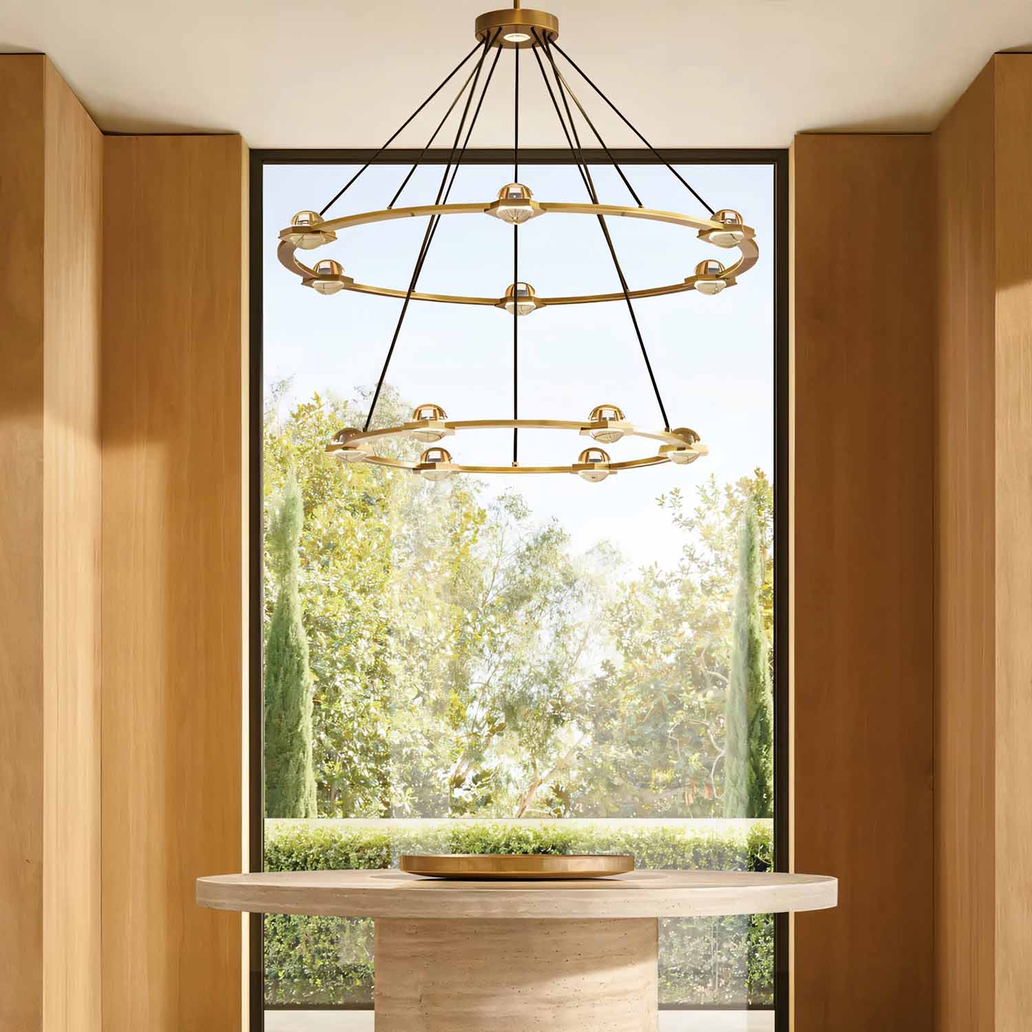 Éclatant Two-Tier Round Chandelier