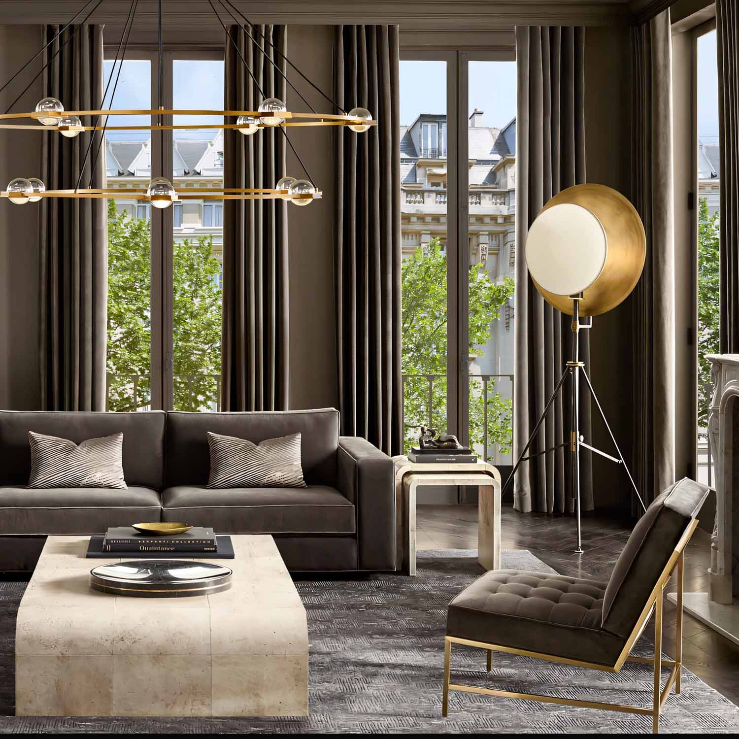 Éclatant Two-Tier Round Chandelier