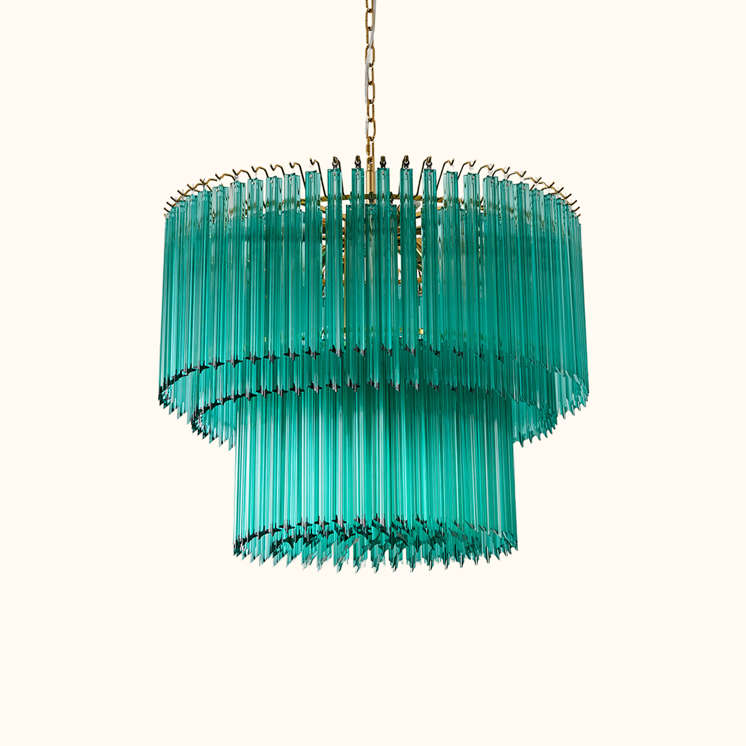 Emerald Cascade Murano Glass Chandelier