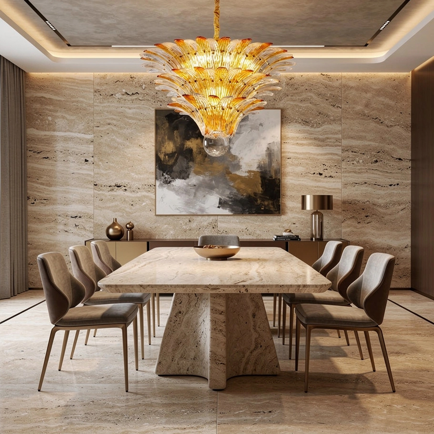 Fantastic Murano Palmette Chandelier