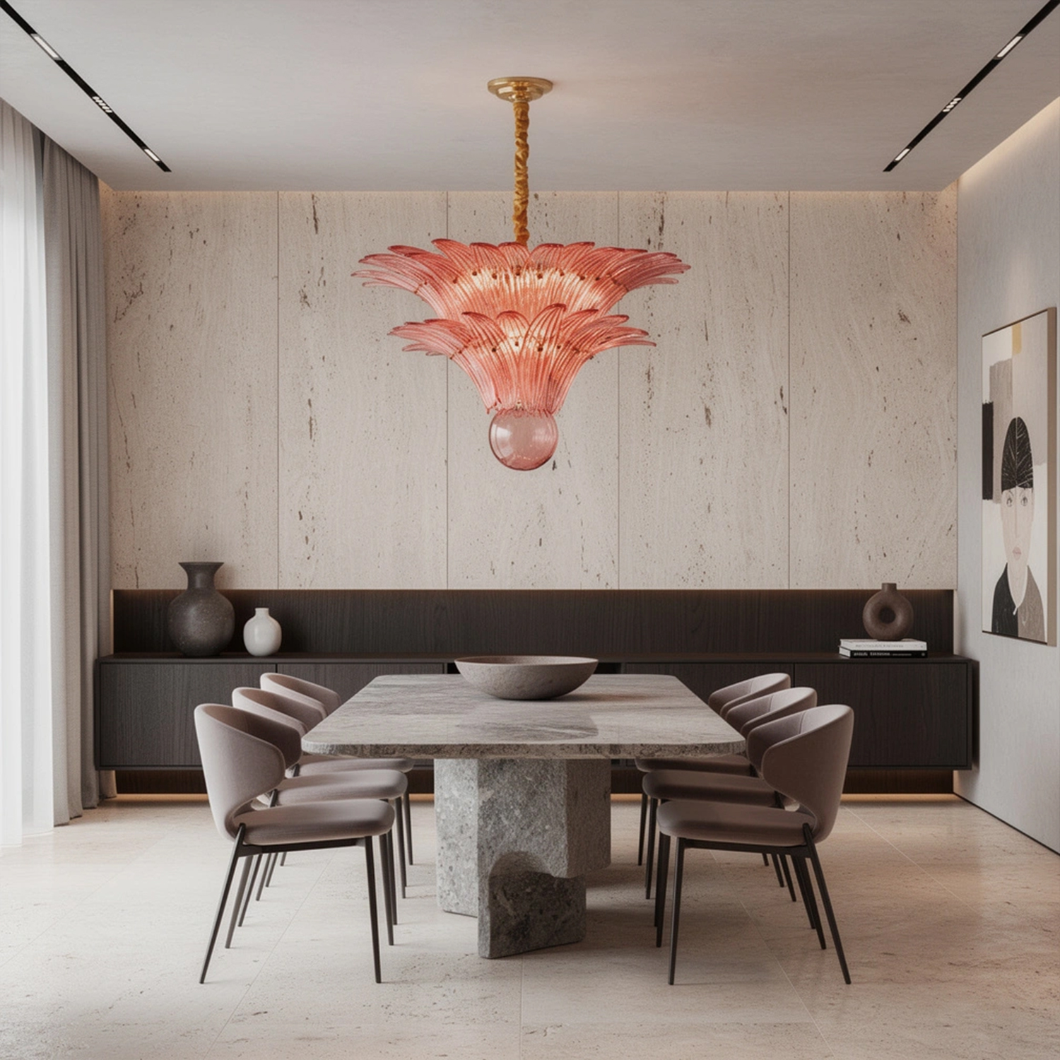 Fantastic Small Murano Palmette Chandelier