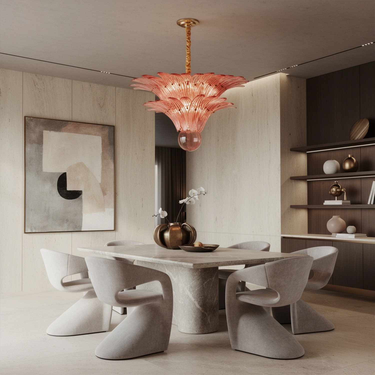 Fantastic Small Murano Palmette Chandelier